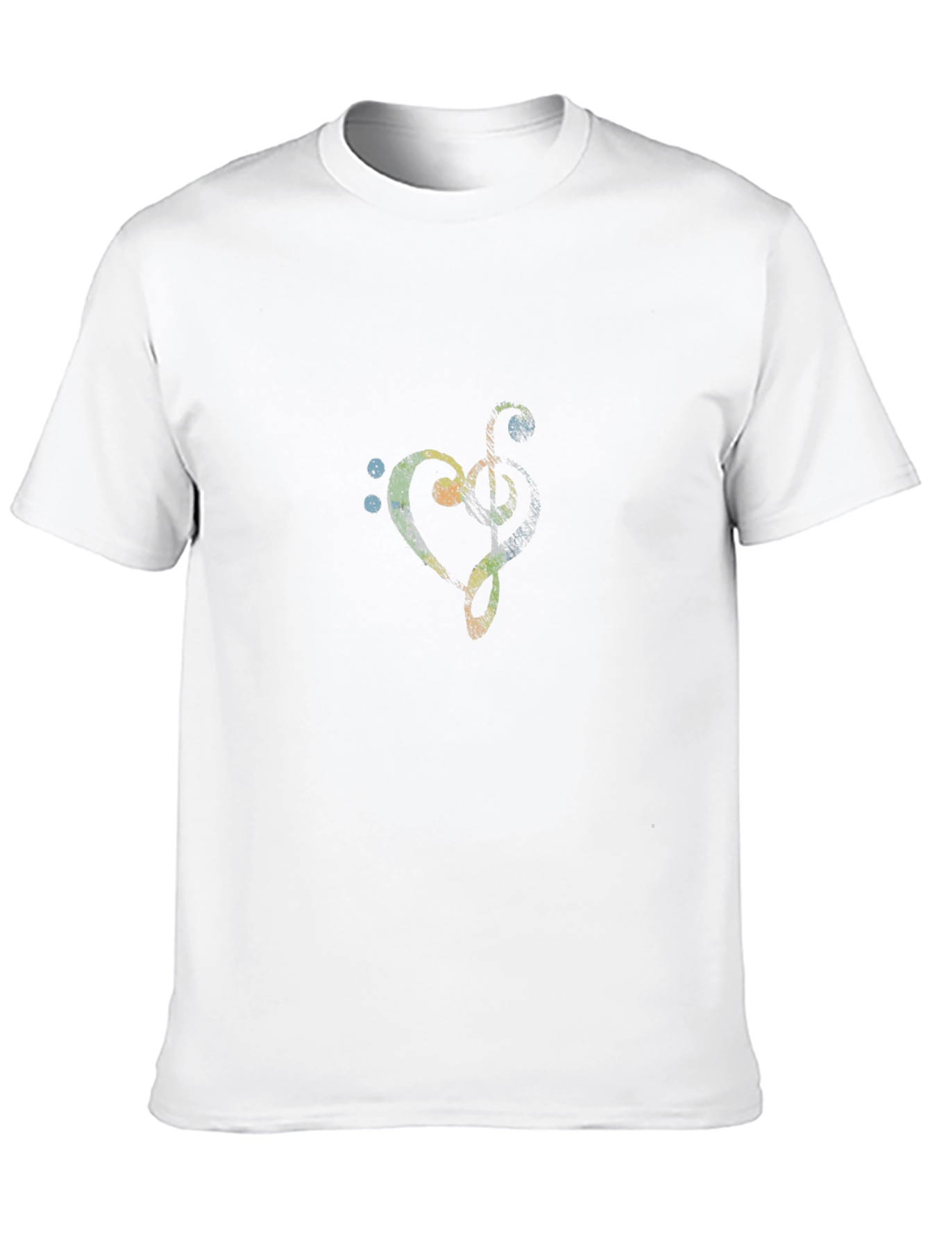 Black Musical Heart Clef Black T-Shirt view 10