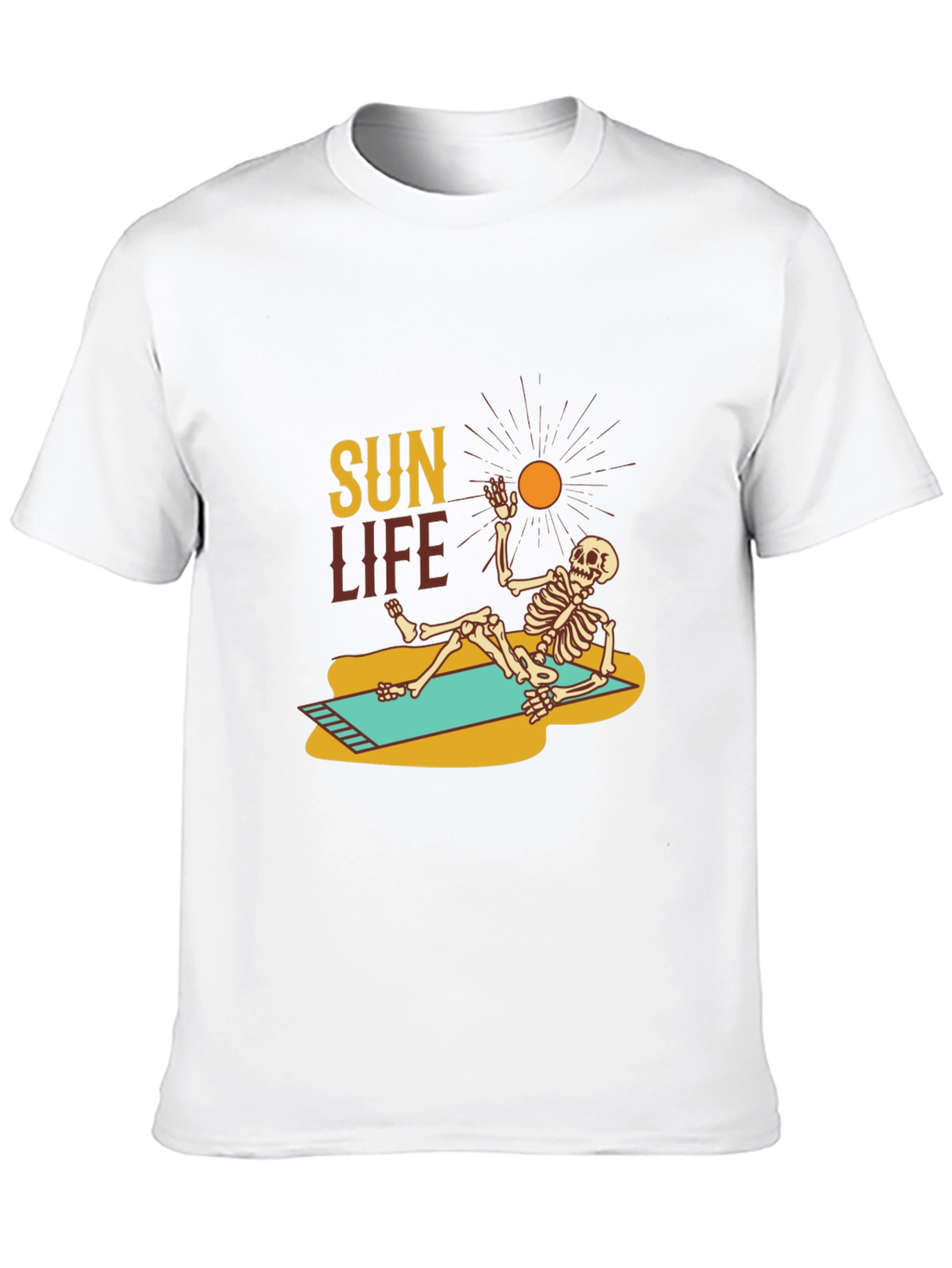 Black Sun Life Skeleton T-Shirt - Relaxed Beach Vibes view 10