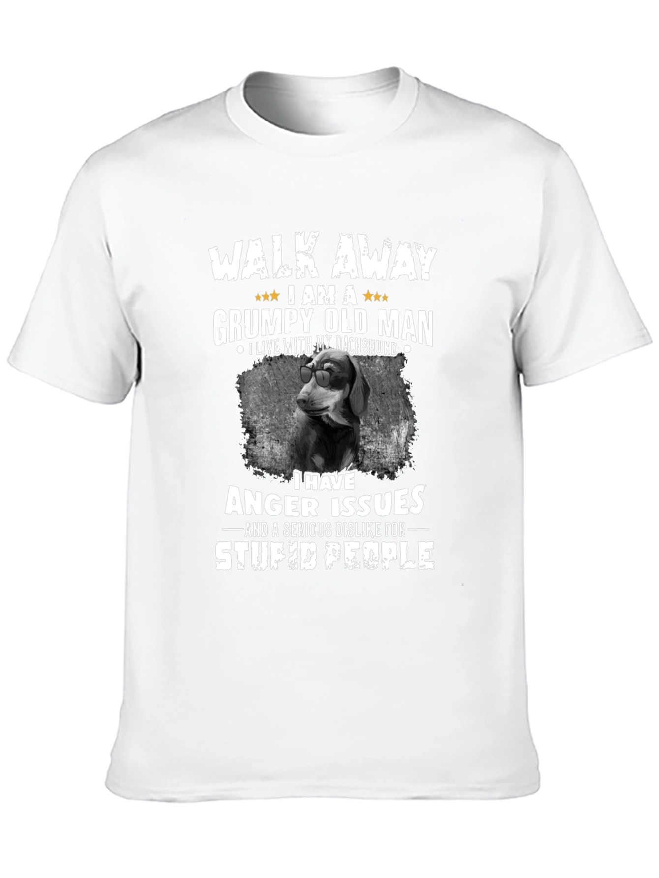 Black Grumpy Old Man Dachshund T-Shirt view 10
