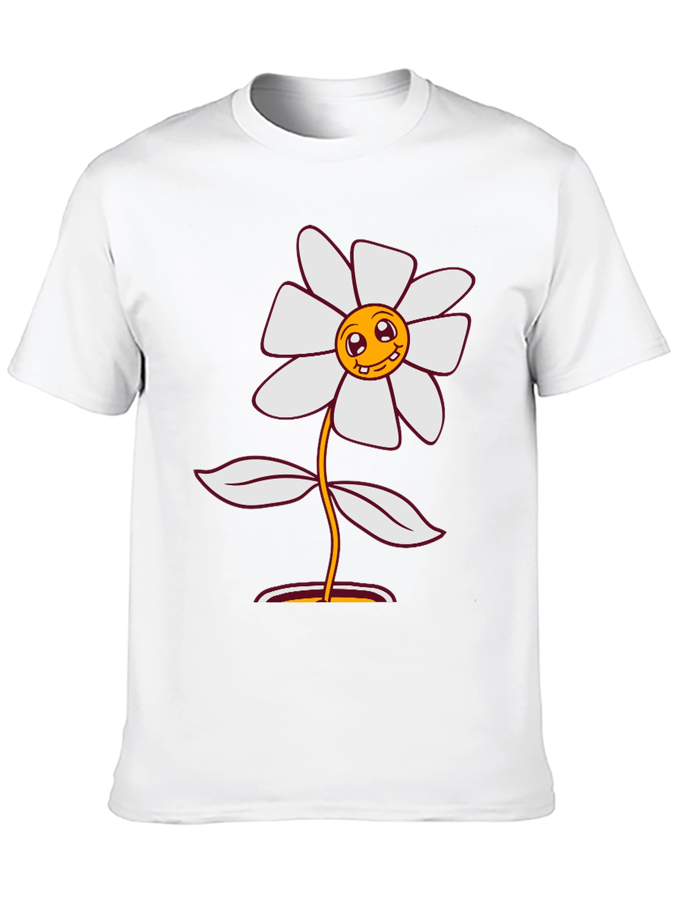 Black Smiley Flower Graphic Tee - Black Cotton Blend view 10