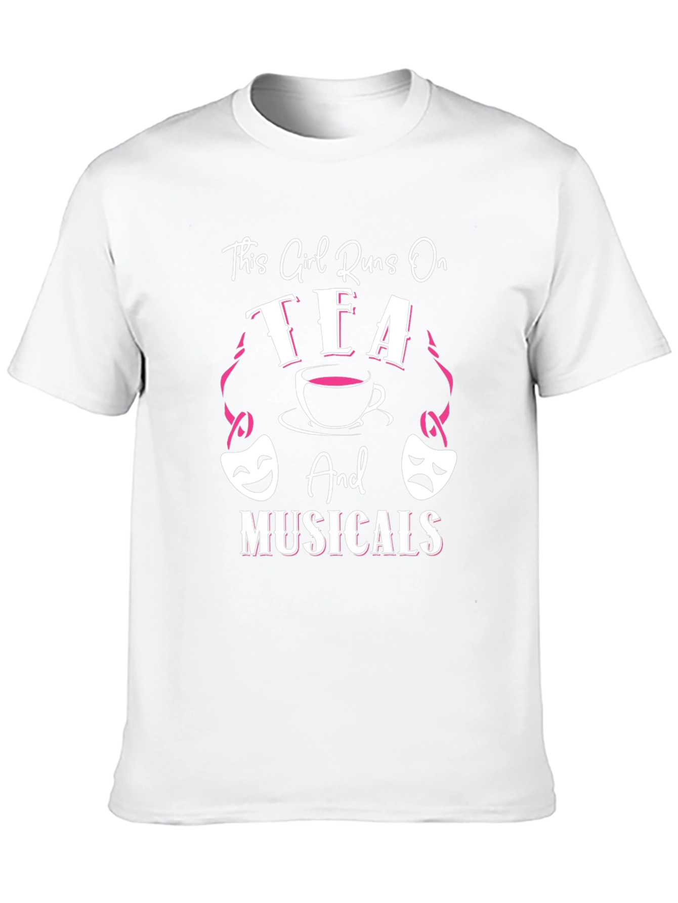 Black This Girl Runs on Tea and Musicals T-Shirt view 10