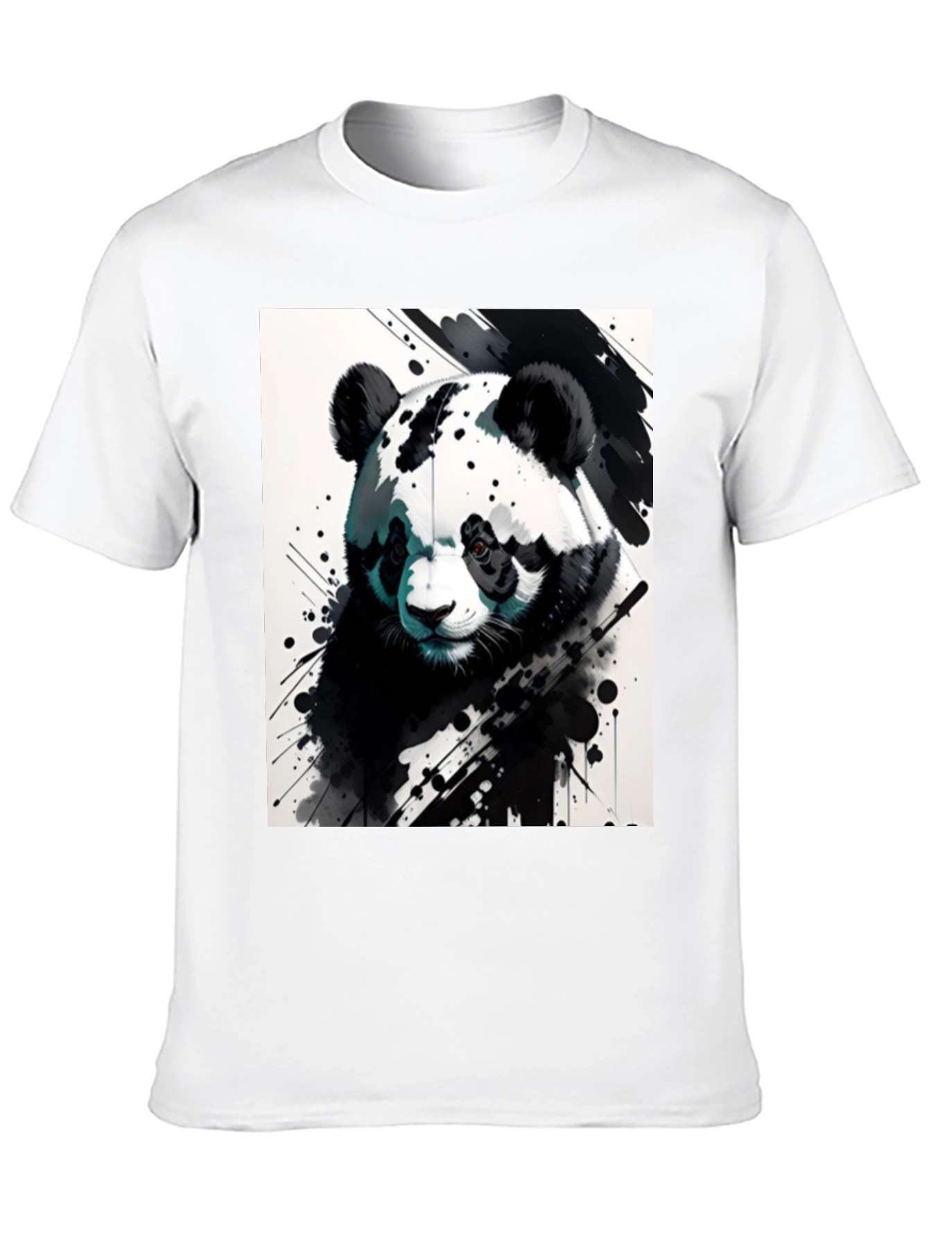 Black Panda Splash Art Black T-Shirt view 10