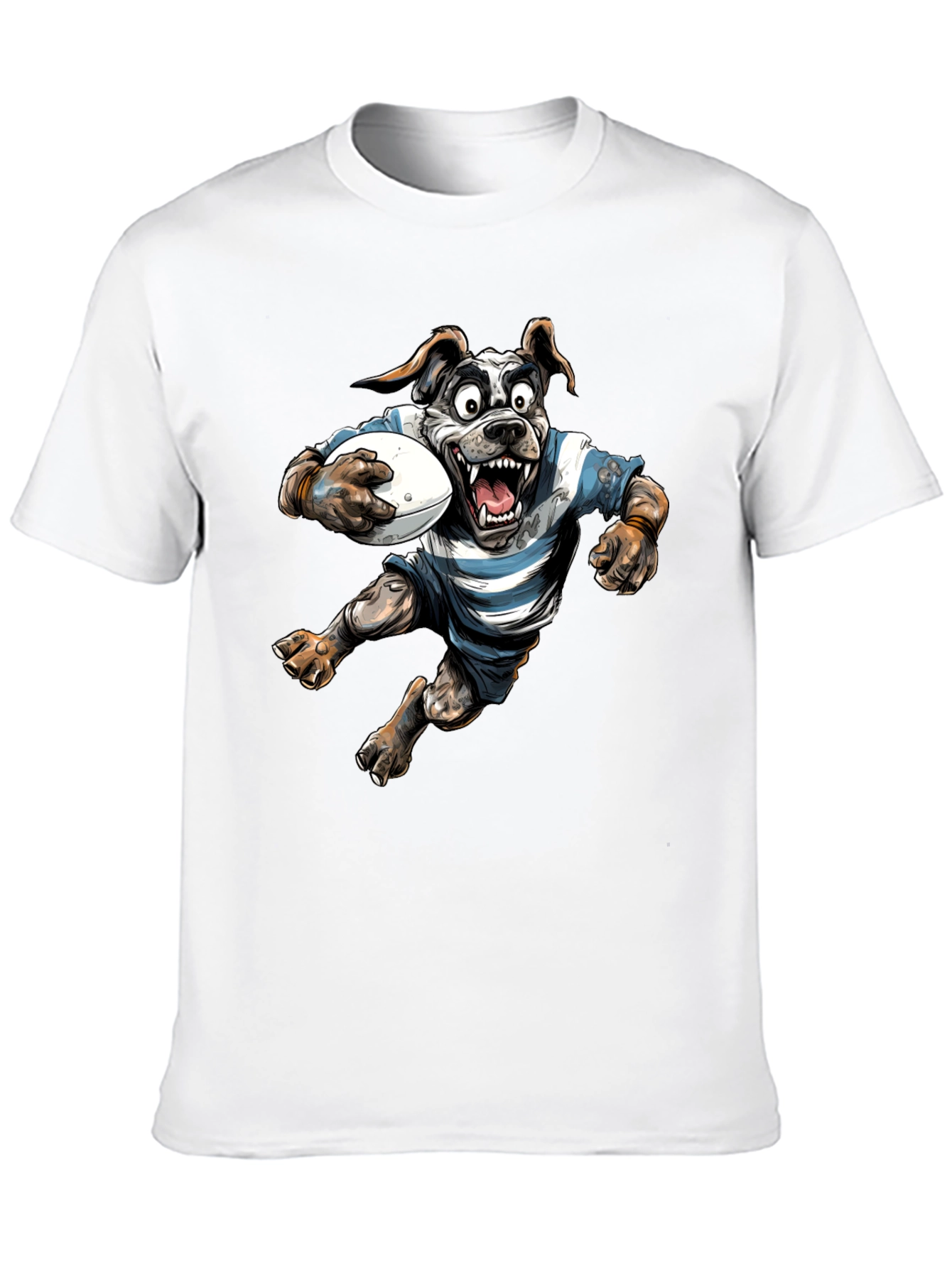 Black Rugby Dog Graphic T-Shirt - Black Cotton Tee view 10
