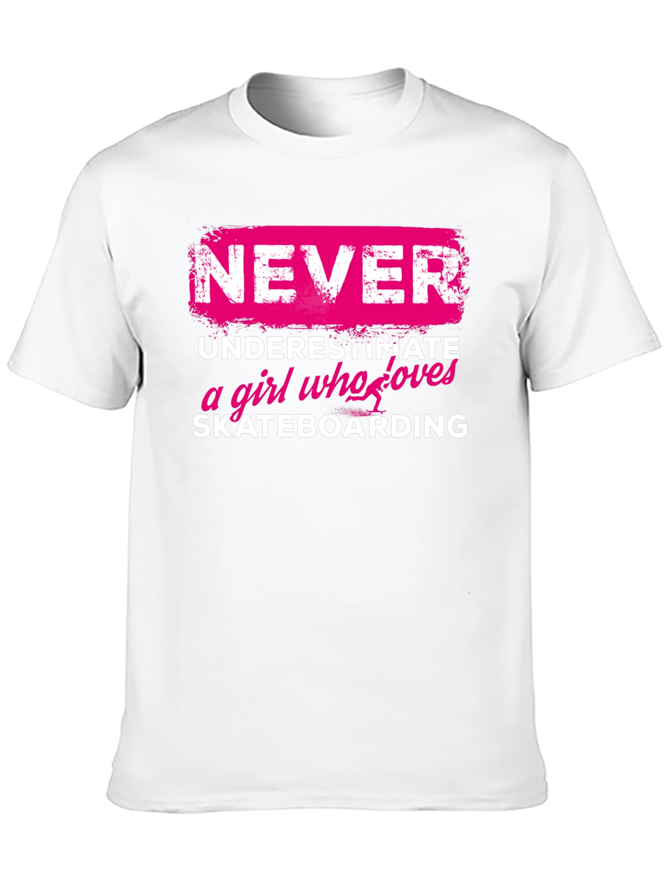 Black Never Underestimate Skateboard Girl T-Shirt view 10