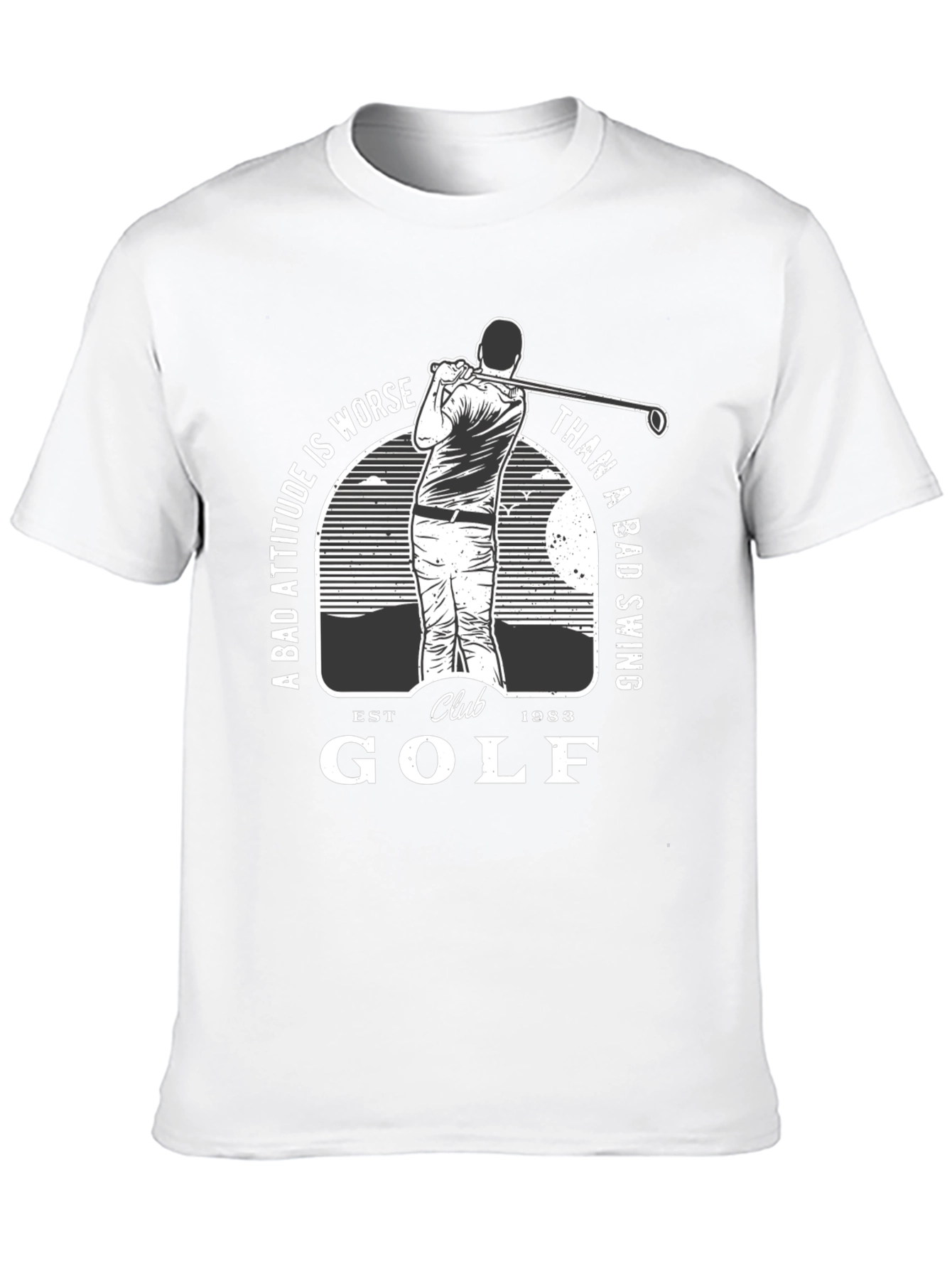 Black Golf Club Black T-Shirt - Bad Attitude Worse Than Bad Swing view 10
