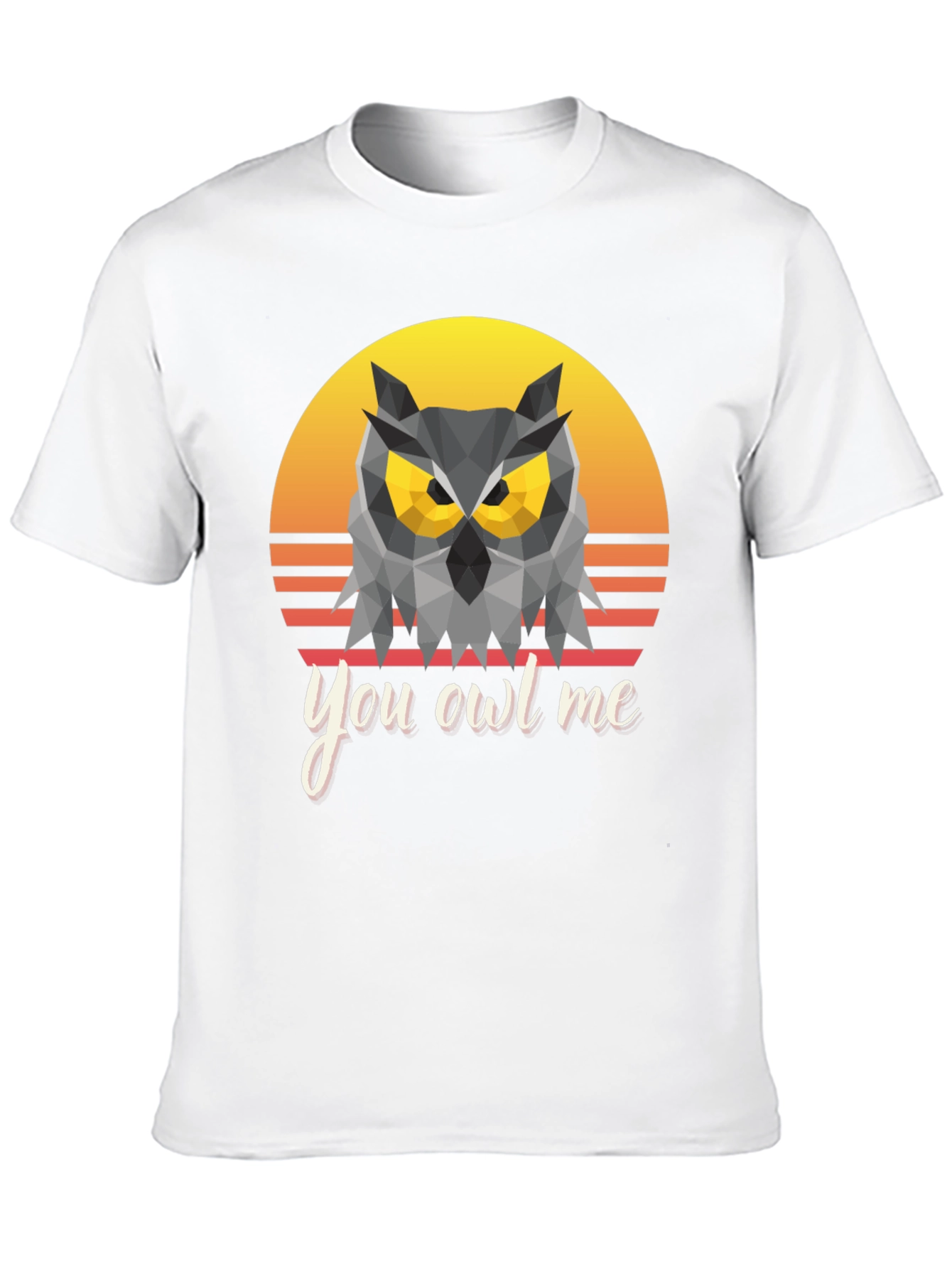 Black You Owl Me Geometric Owl T-Shirt view 10