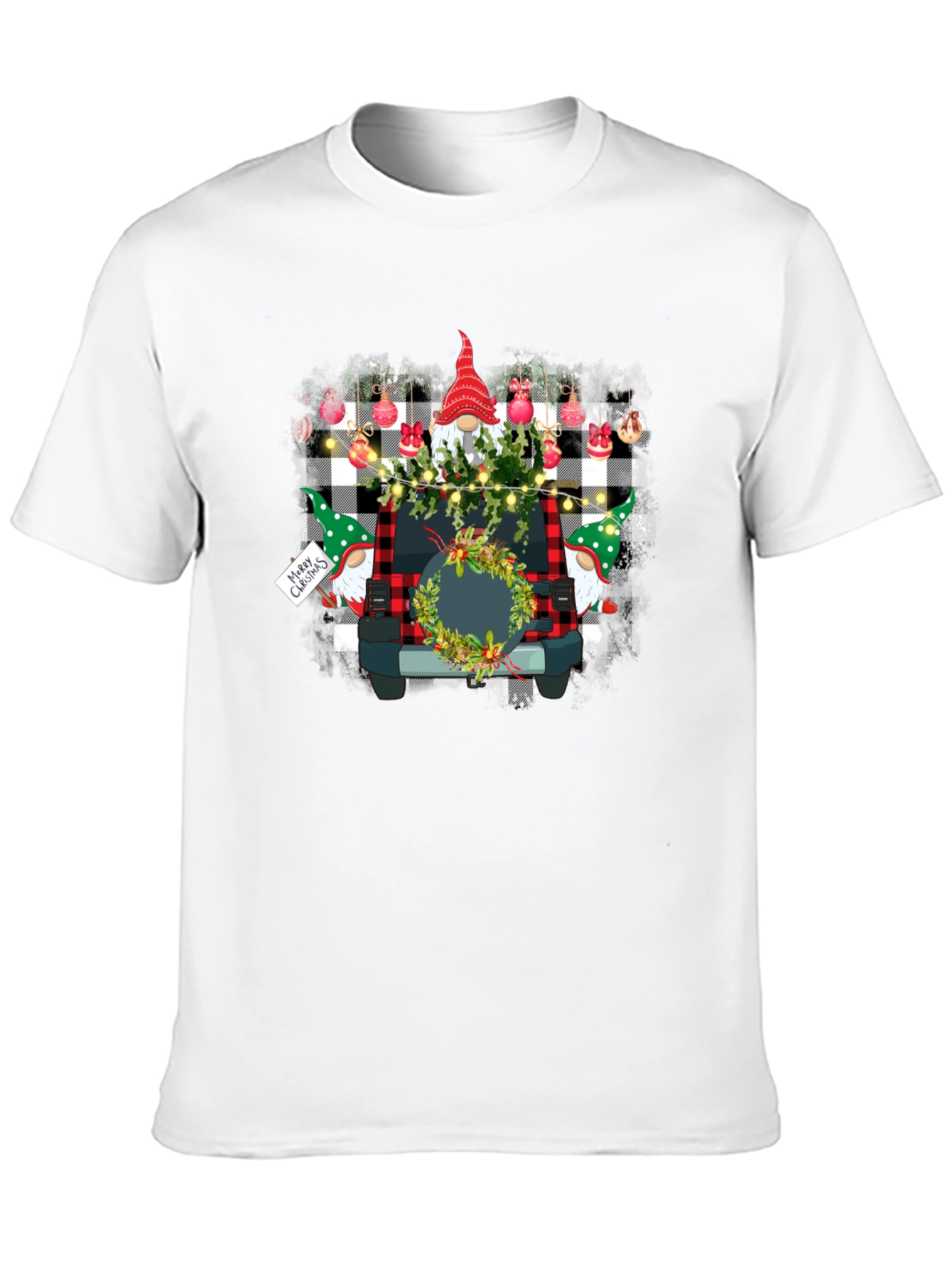 Black Festive Gnome Car Graphic Tee view 10