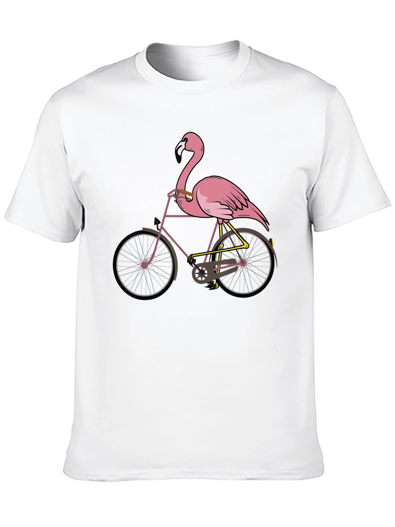 Black Flamingo on Bike Graphic T-Shirt view 10