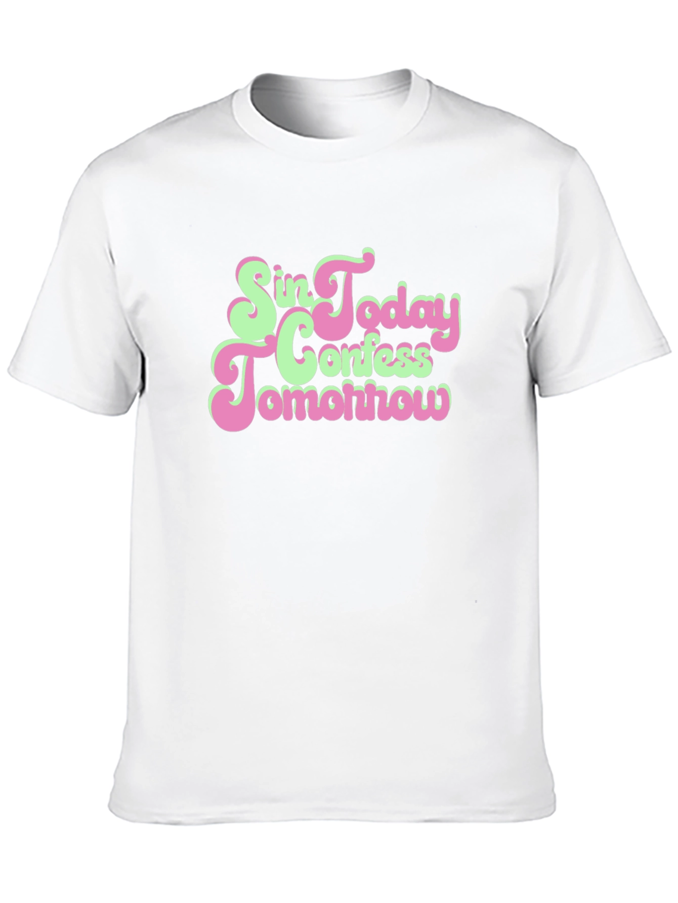 Black Sin Today Confess Tomorrow Graphic Tee view 10