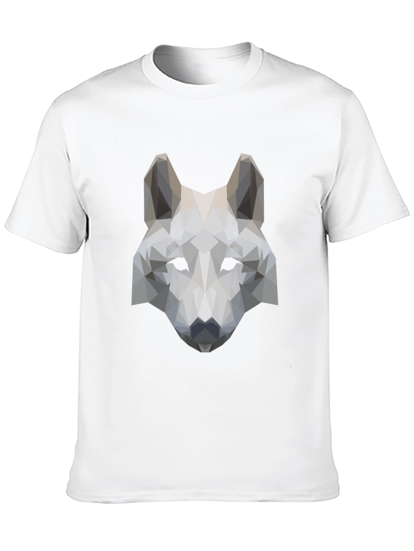 Black Geometric Wolf Head Graphic Tee - Black view 10