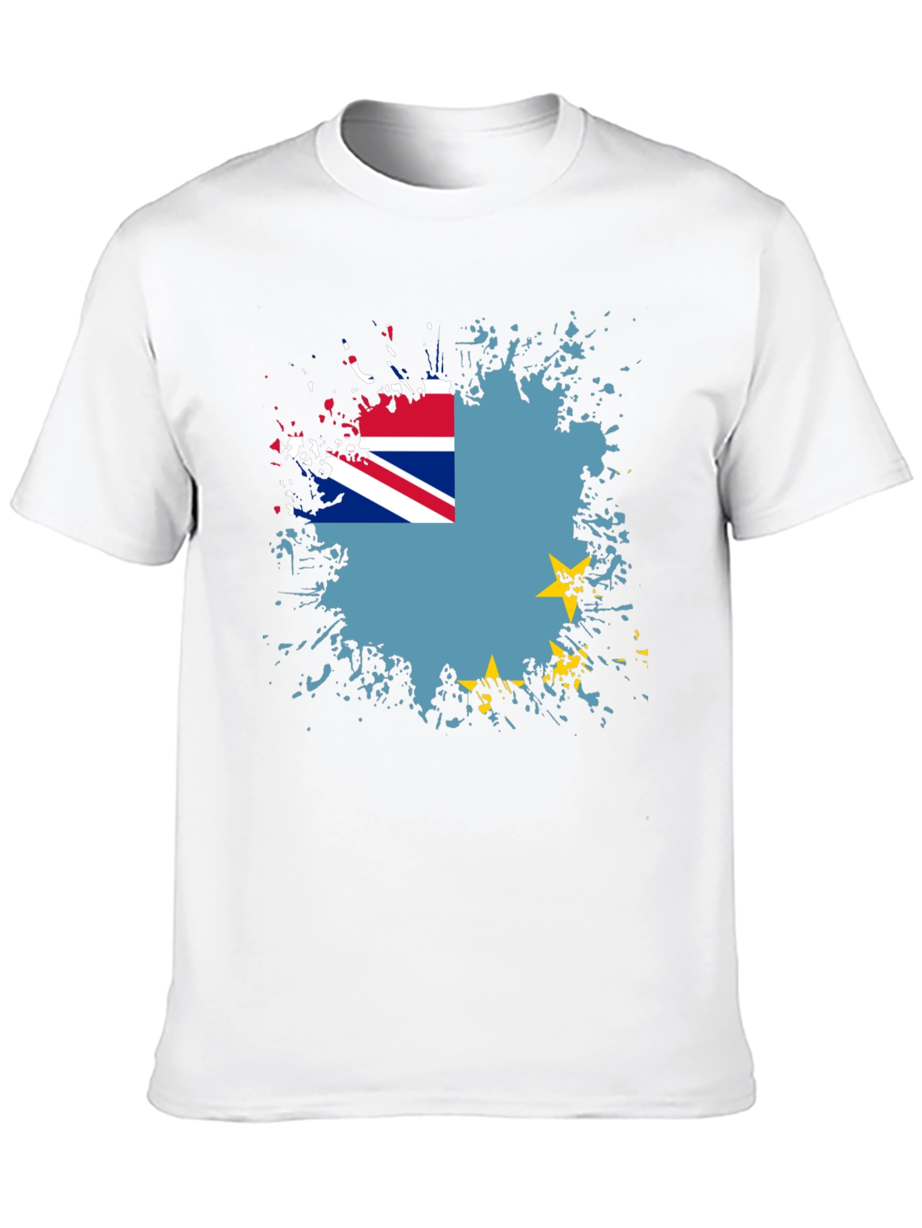 Black Tuvalu Flag Graphic Tee - Black Cotton Blend view 10