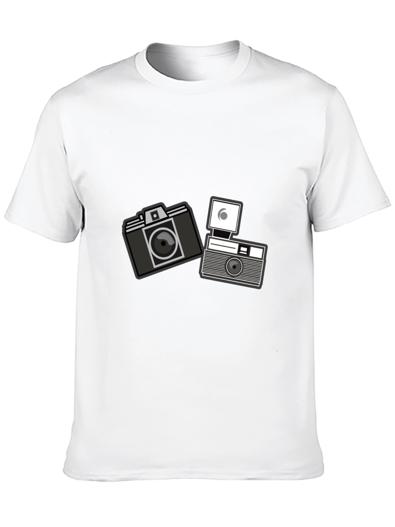 Black Retro Camera Graphic T-Shirt - Black Cotton Tee view 10