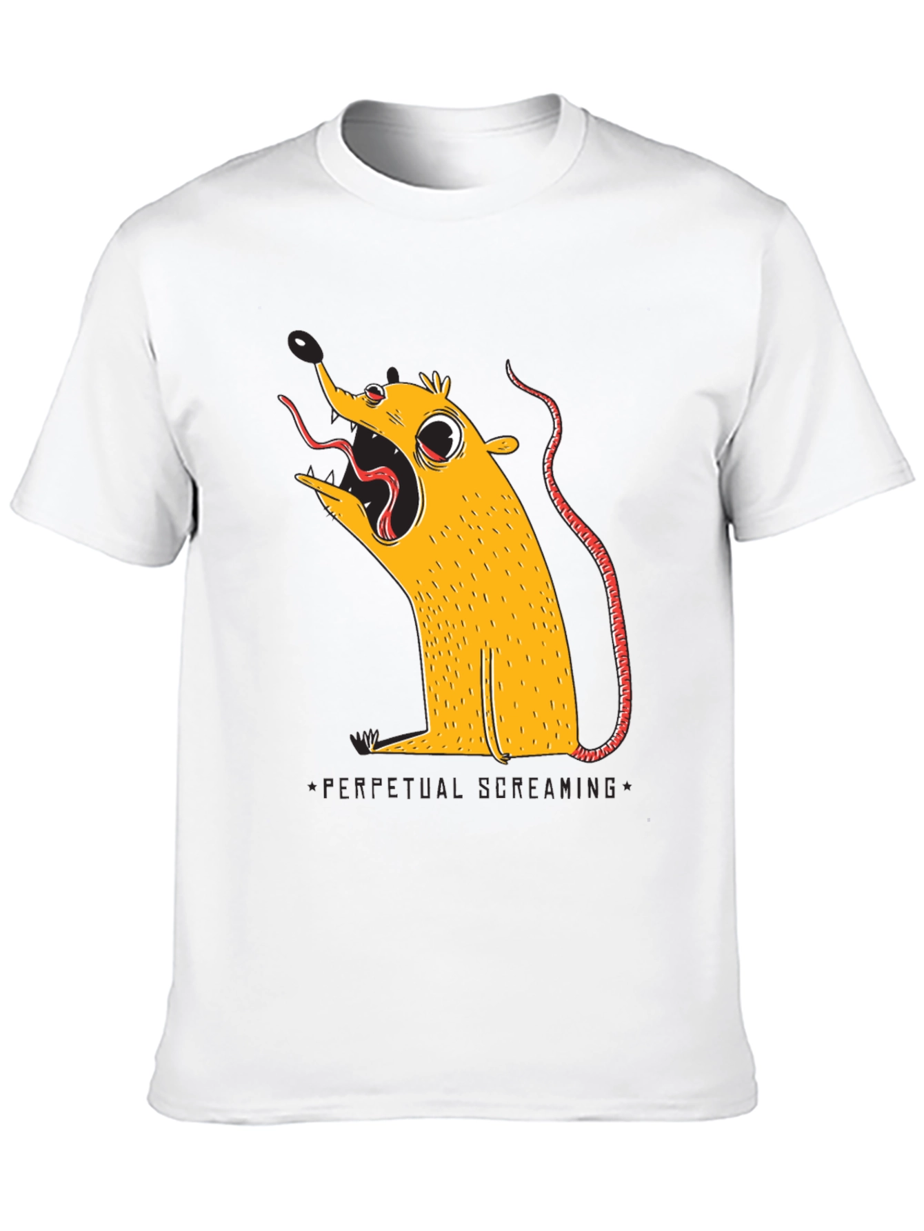 Black Perpetual Screaming Rat Graphic Tee - Unisex view 10
