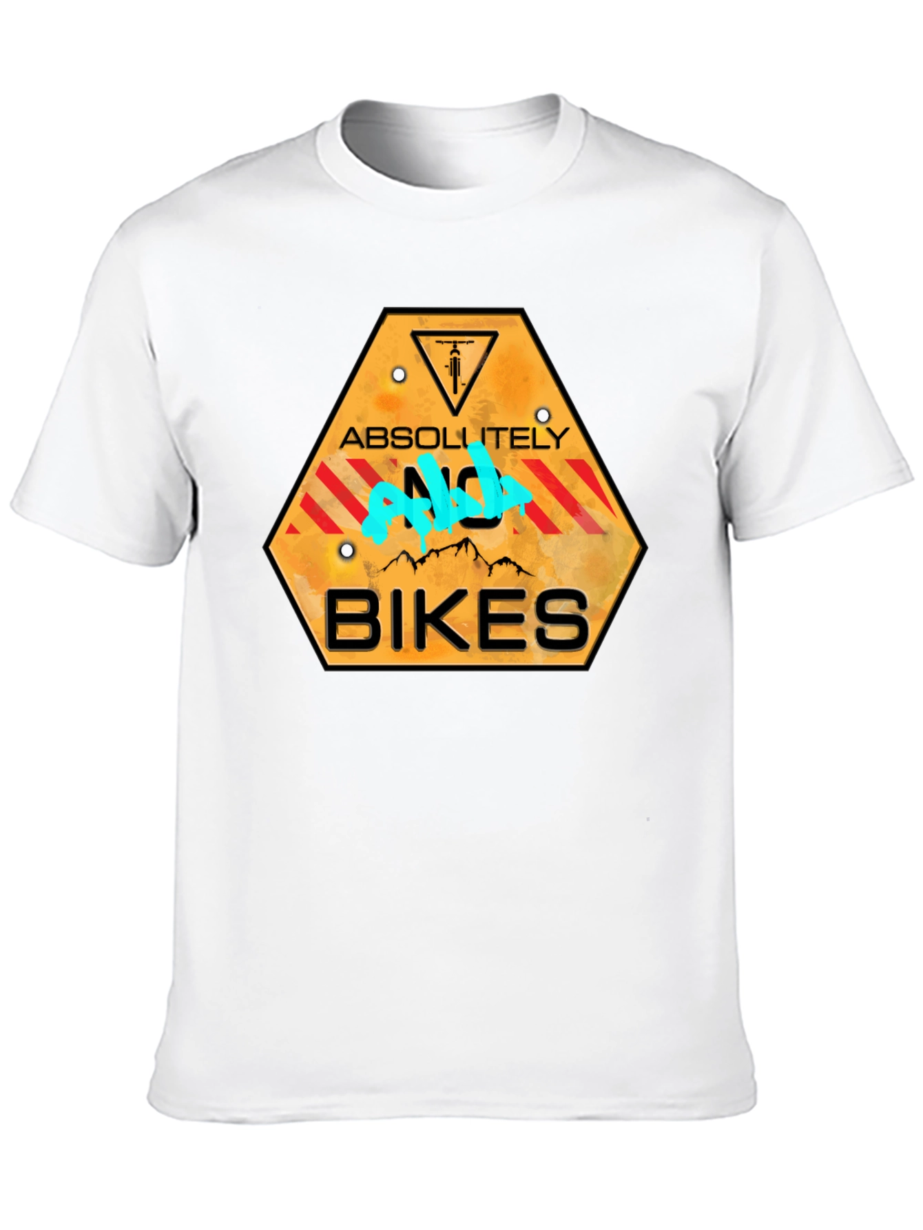Black Absolutely No Bikes T-Shirt - Novelty Graphic Tee view 10