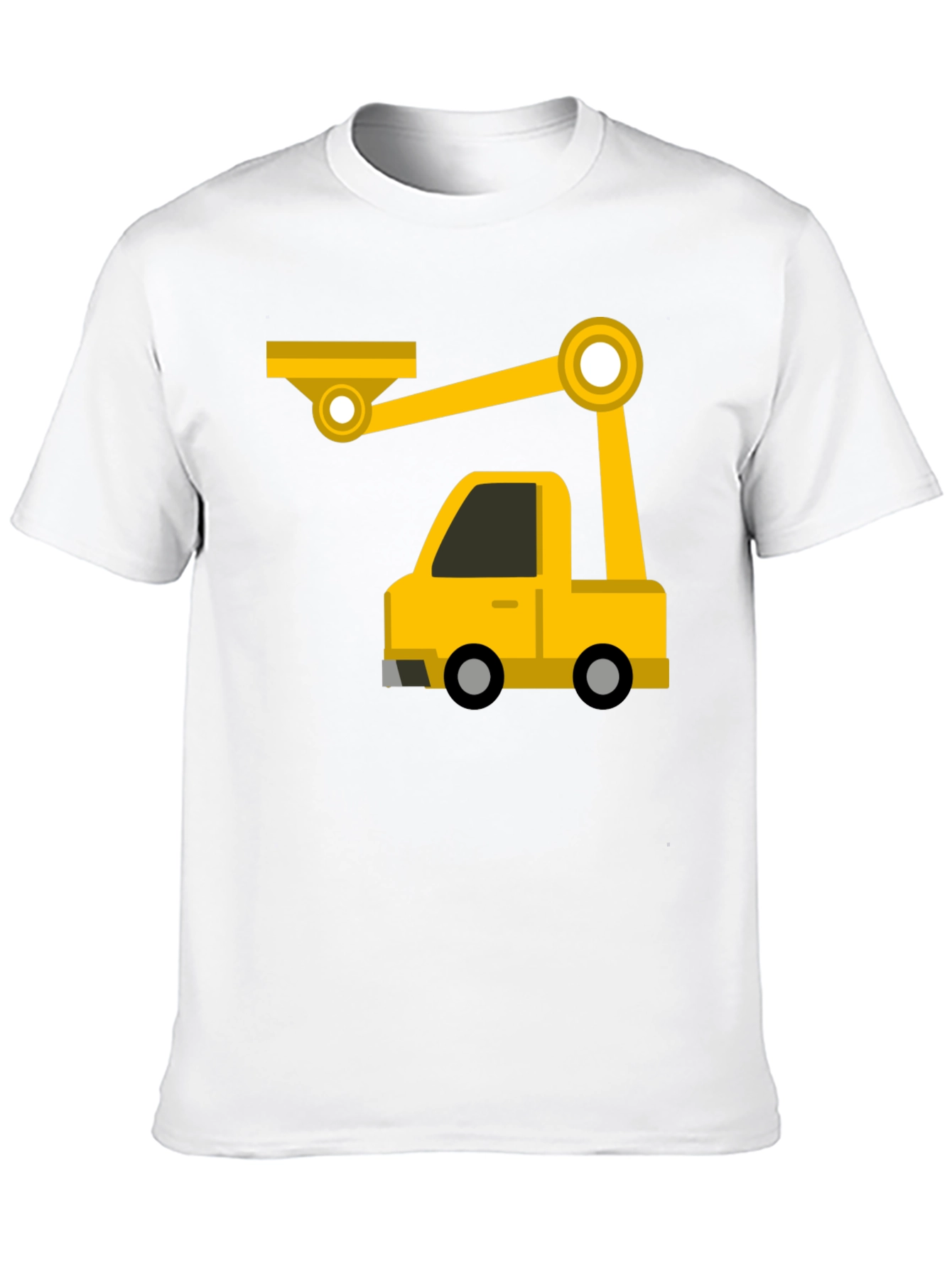 Black Construction Crane Truck Graphic Tee view 10