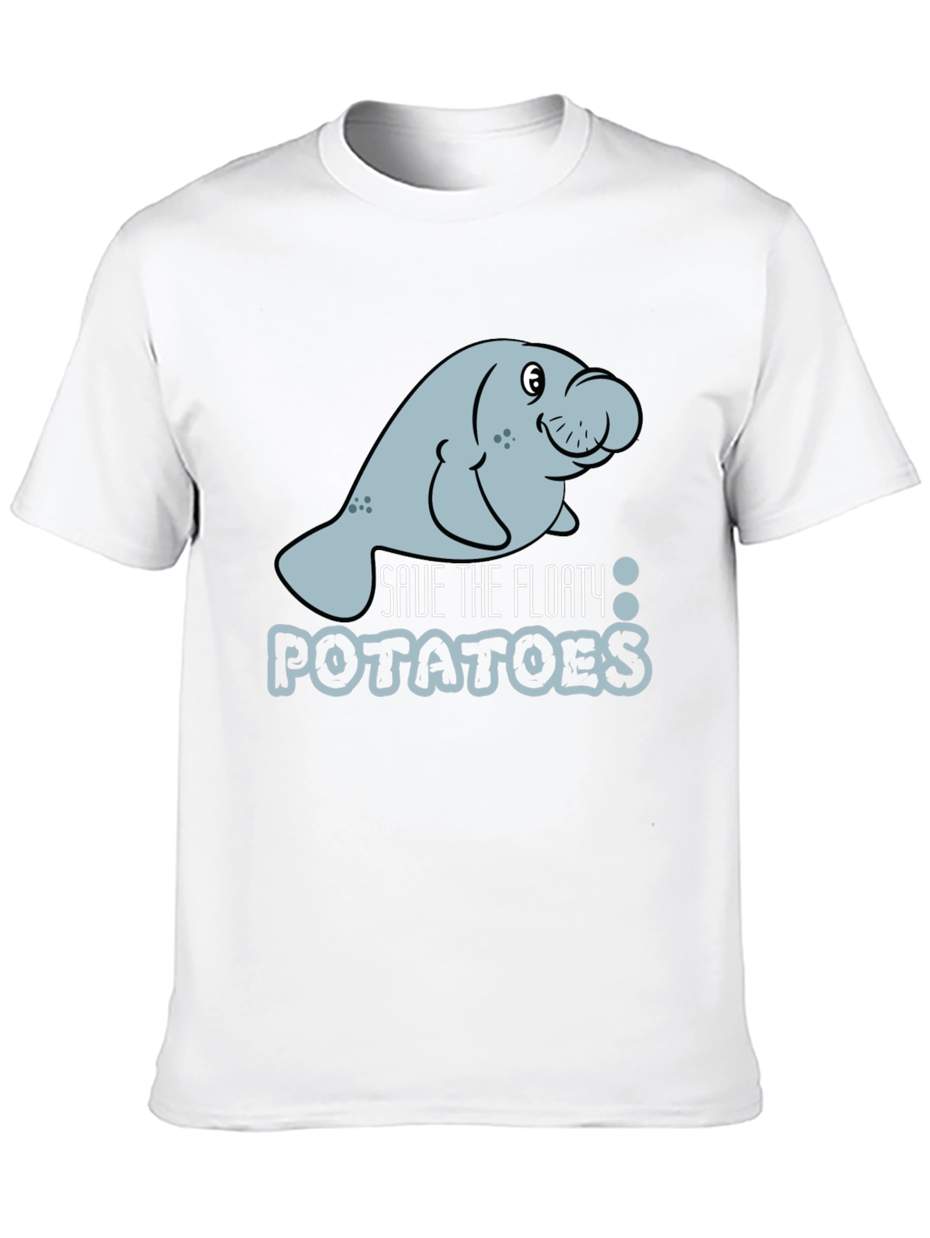 Black Save the Floaty Potatoes Manatee Graphic Tee view 10