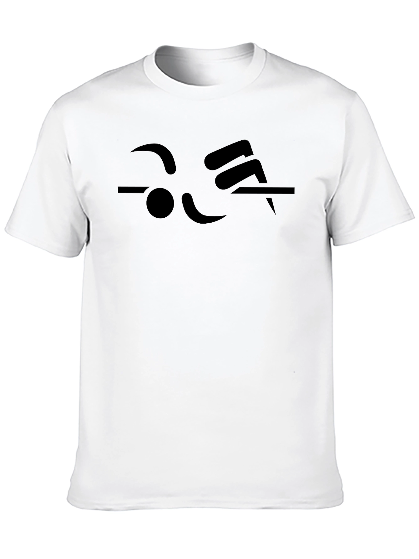 Black Minimalist Black T-Shirt with Abstract Graphic Print view 10