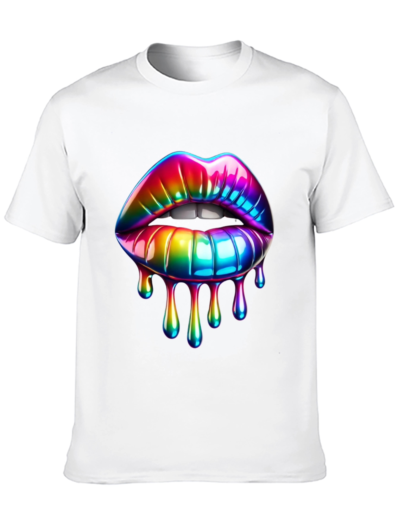 Black Rainbow Lips Graphic T-Shirt view 10