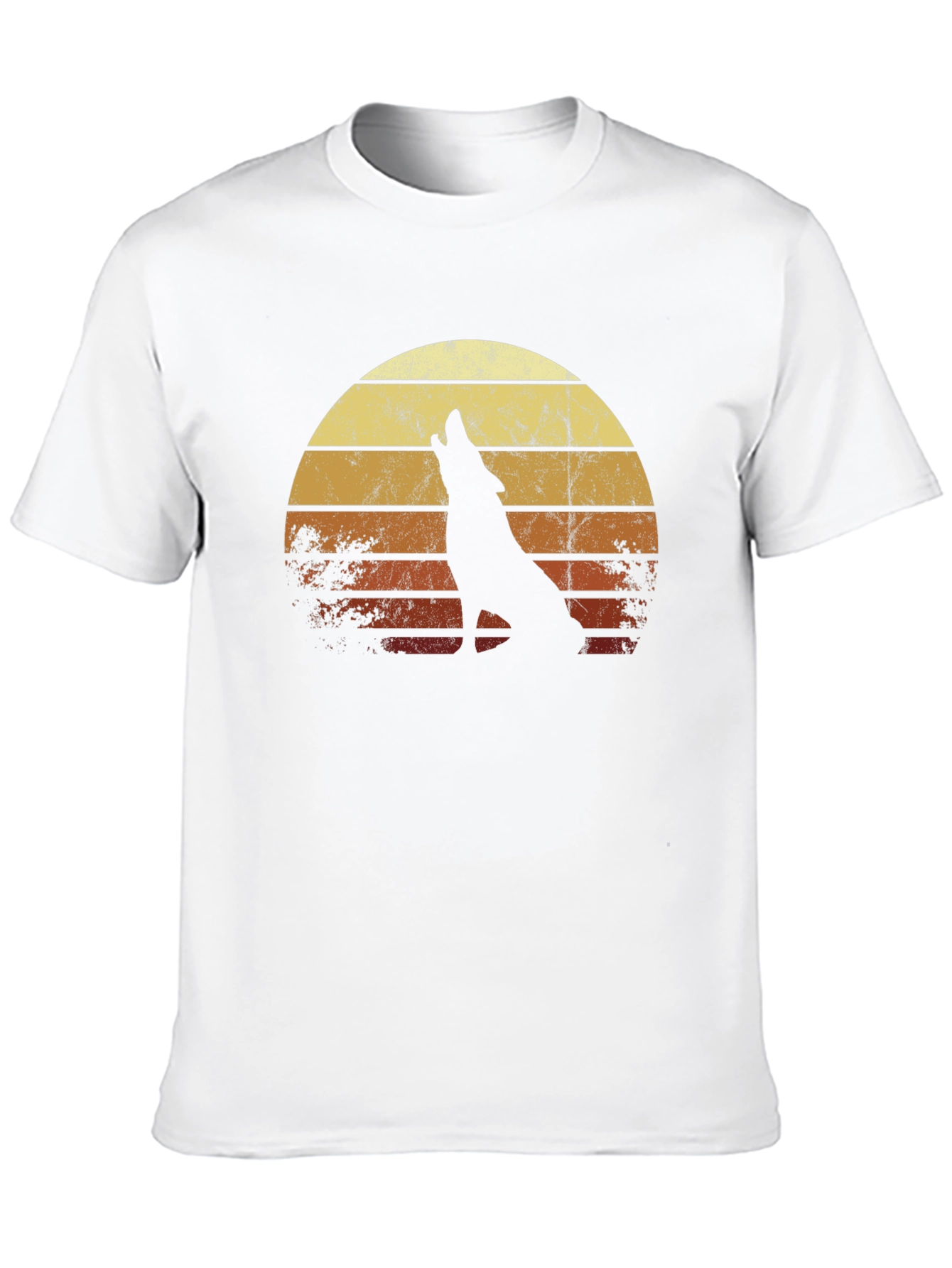 Black Retro Wolf Sunset Graphic Tee - Black view 10