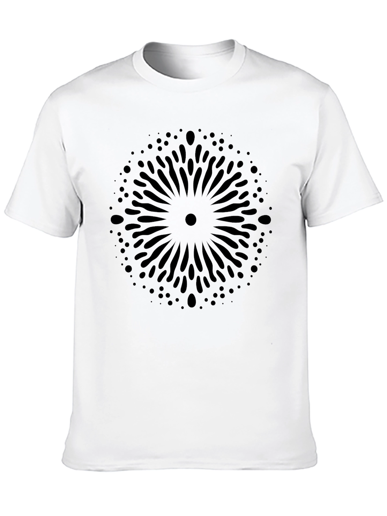 Black Stylish Black Graphic Tee - Abstract Burst Design view 10
