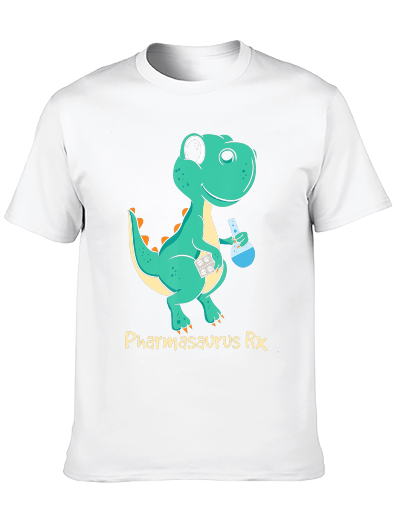 Pharmasaurus Rx Black T-Shirt - Dinosaur Pharmacist! - 10