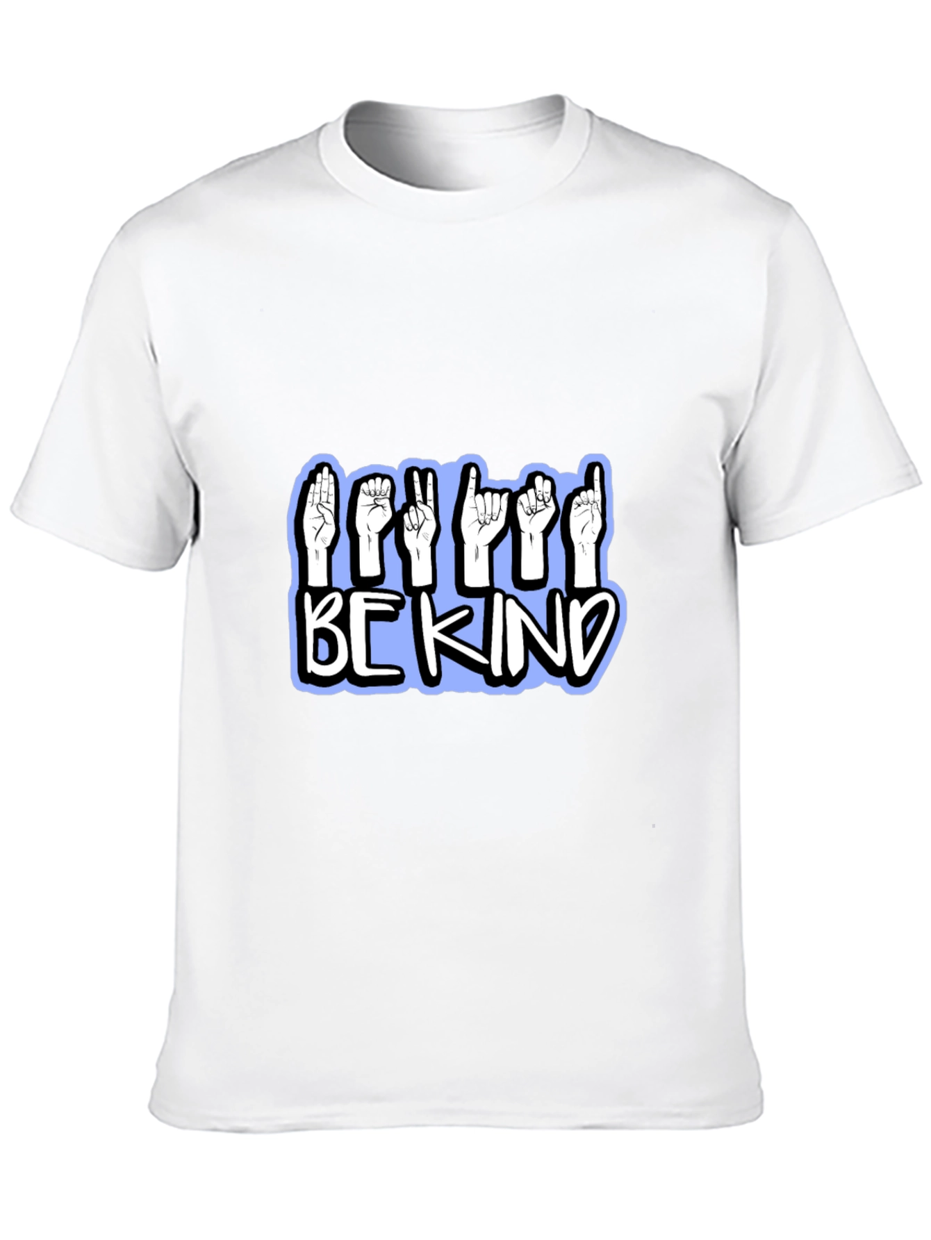 Black Be Kind Sign Language T-Shirt - Black view 10