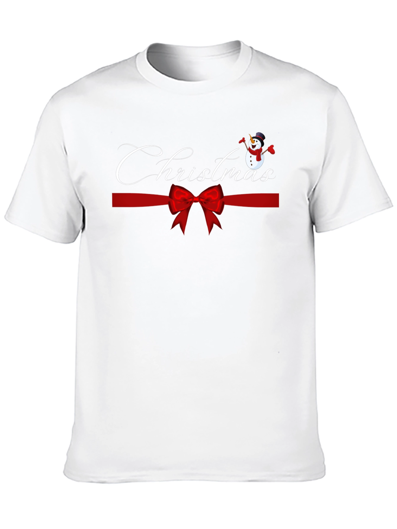 Black Festive Christmas Snowman Ribbon Graphic Tee view 10