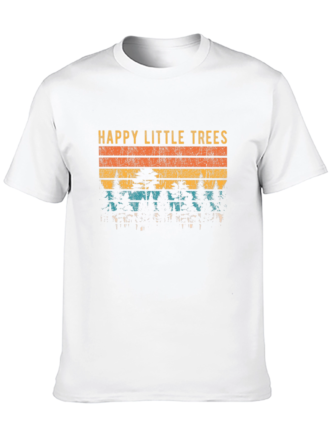Black Happy Little Trees Graphic T-Shirt view 10