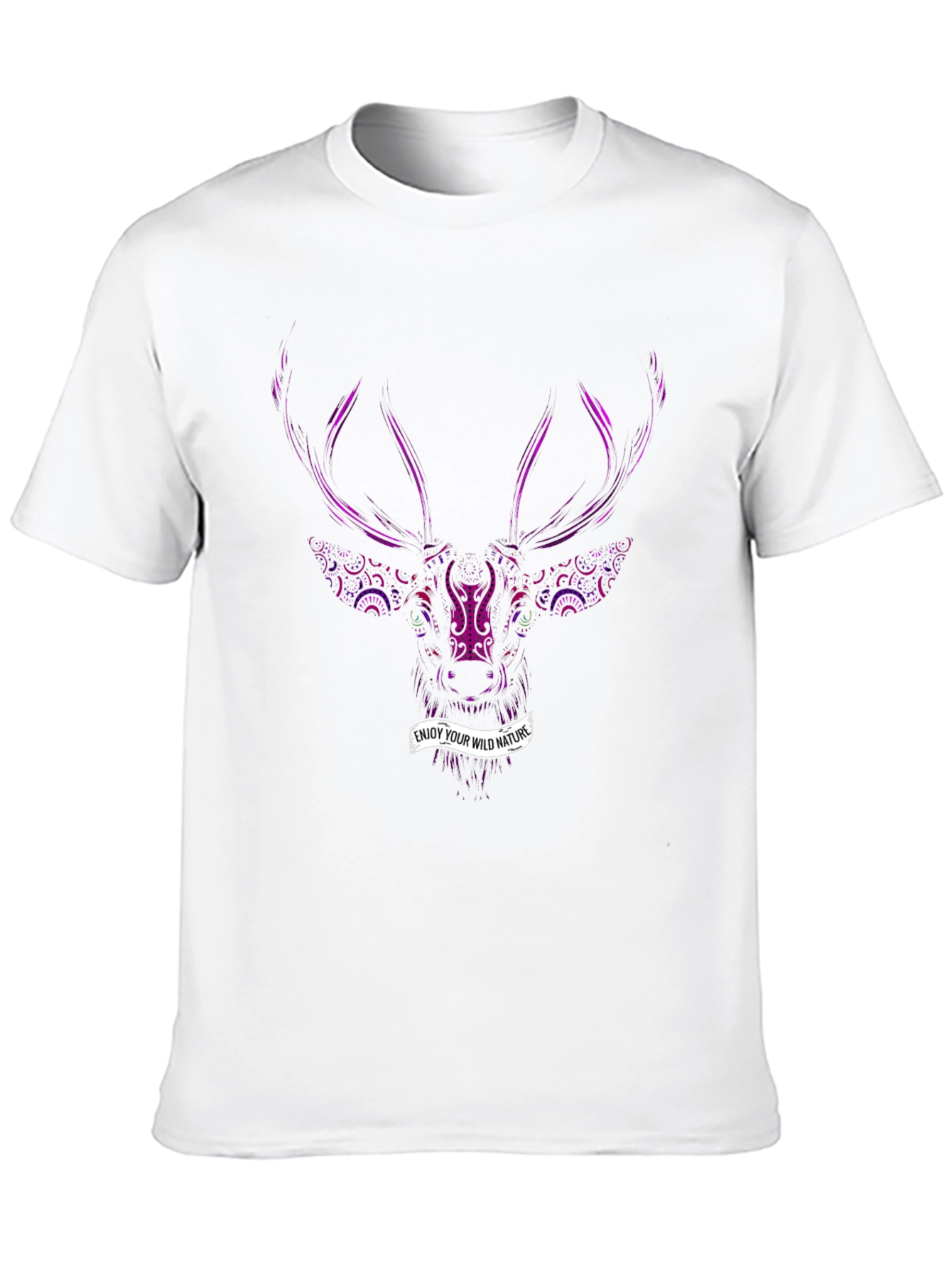 Black Nature Lover Black T-Shirt with Deer Print view 10