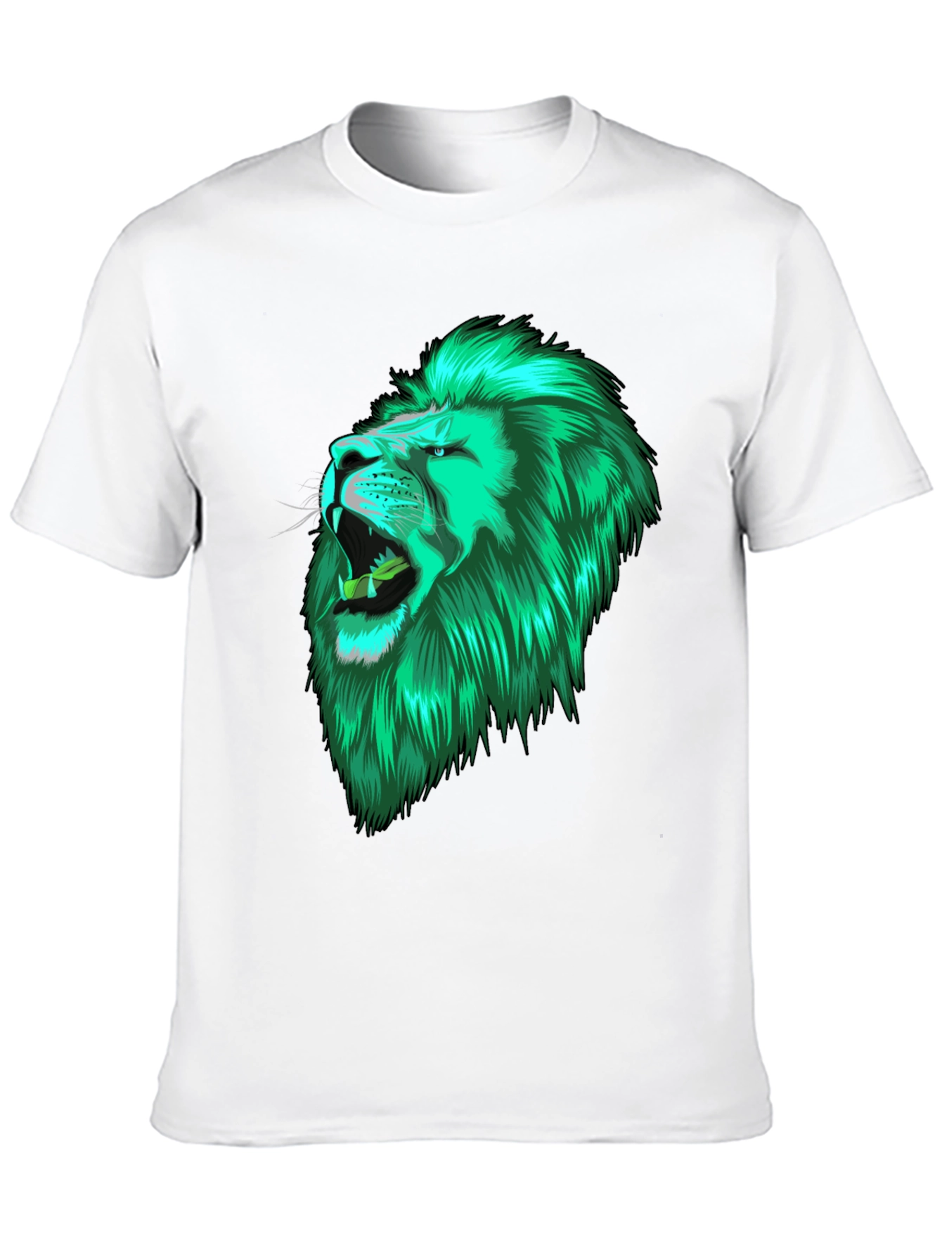 Black Lion Head Graphic Black Tee view 10