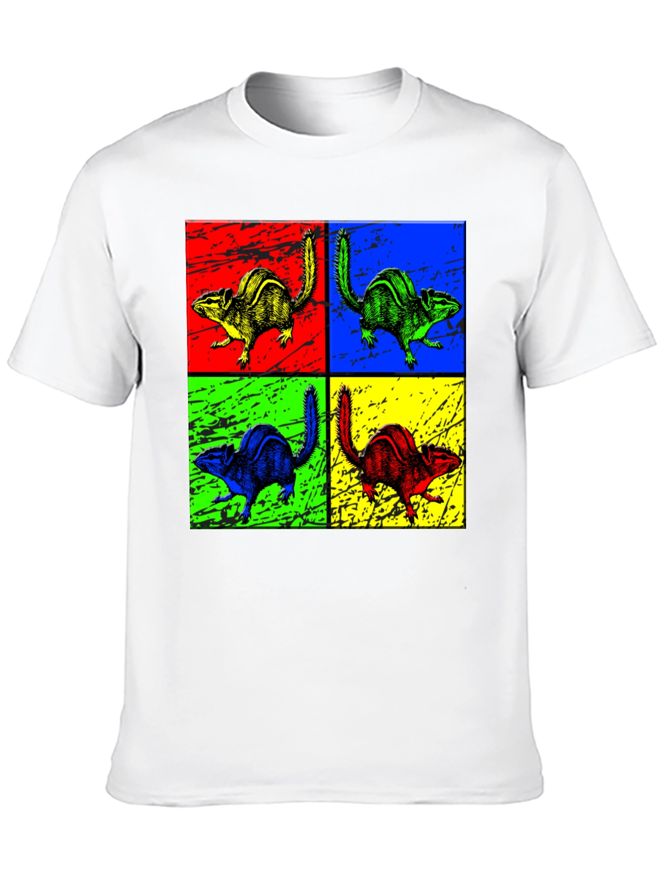 Black Pop Art Chipmunk Graphic Tee - Unique Animal Print Shirt view 10