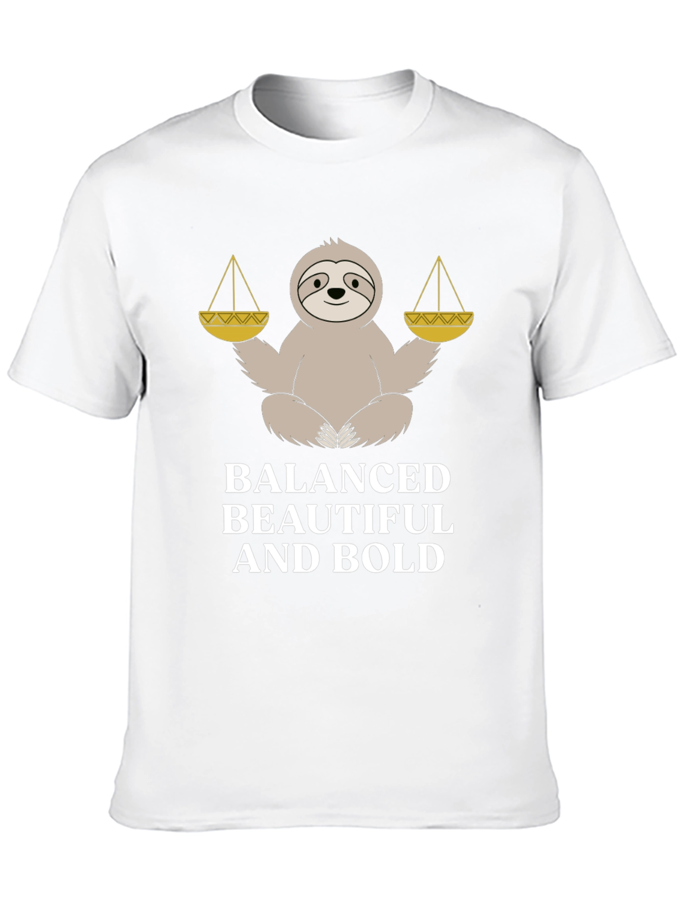 Black Balanced Beautiful Bold Sloth Graphic Tee view 10