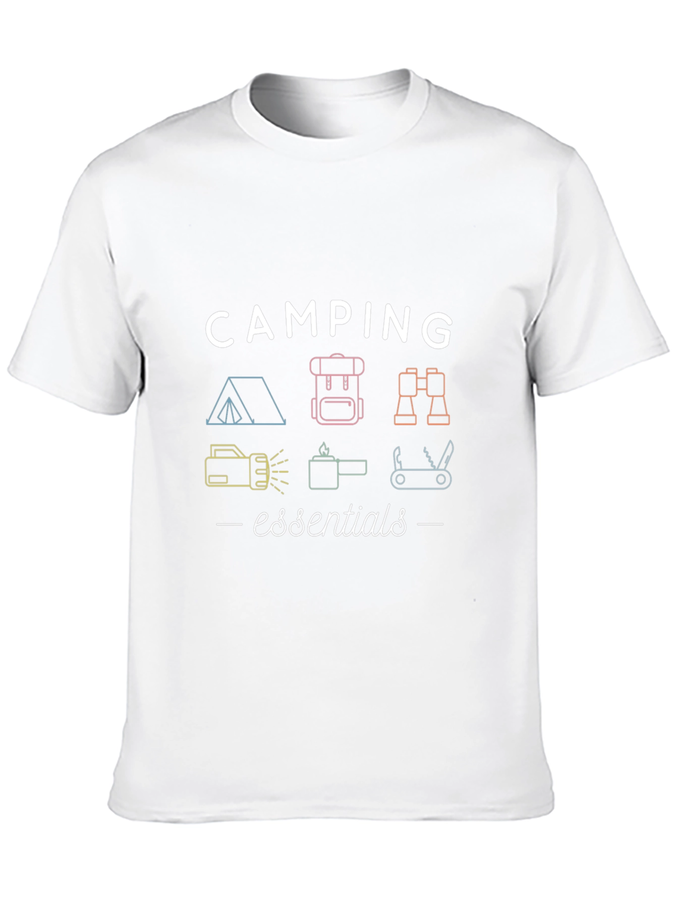Black Camping Essentials Graphic T-Shirt view 10