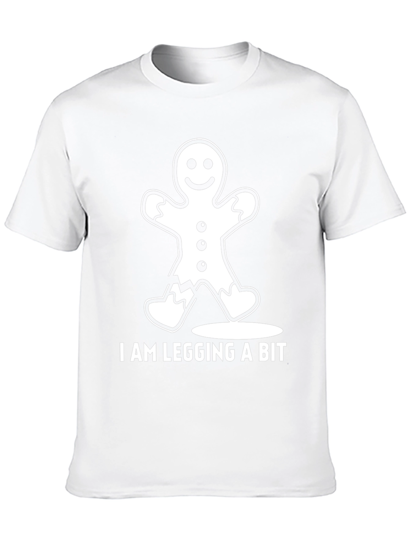 Black Funny Gingerbread Man "I Am Legging A Bit" T-Shirt view 10
