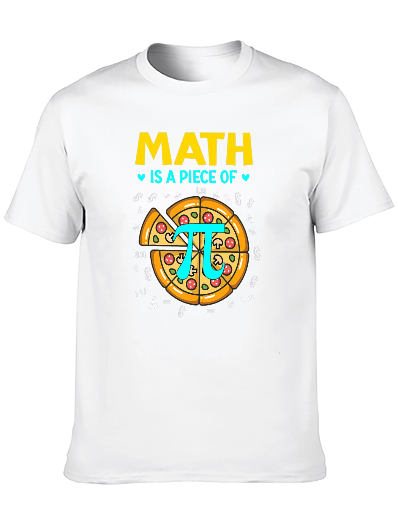 Black Math is a Piece of Pi Pizza Graphic T-Shirt view 10