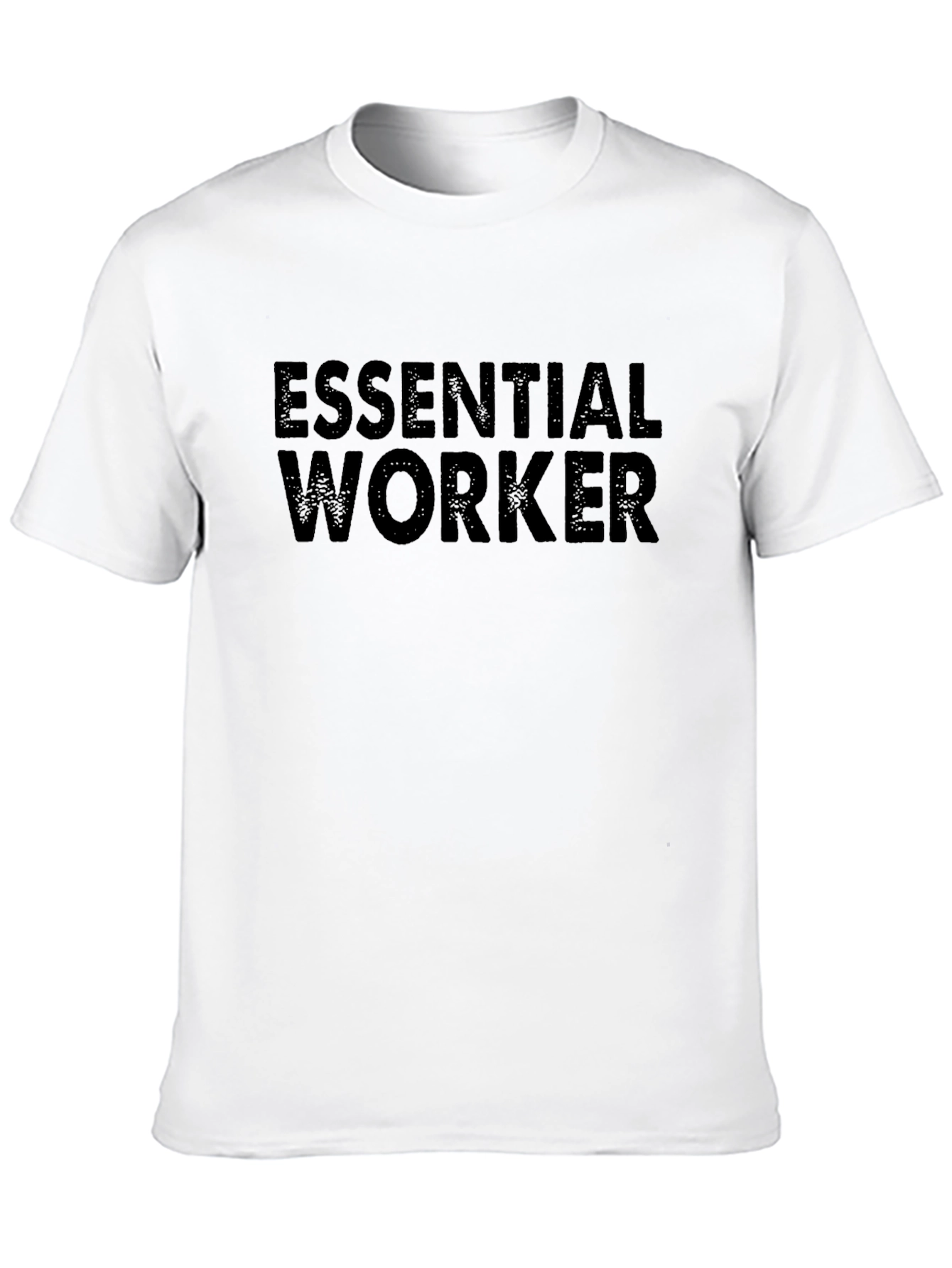 Black Essential Worker Graphic Tee - Black Cotton T-Shirt view 10