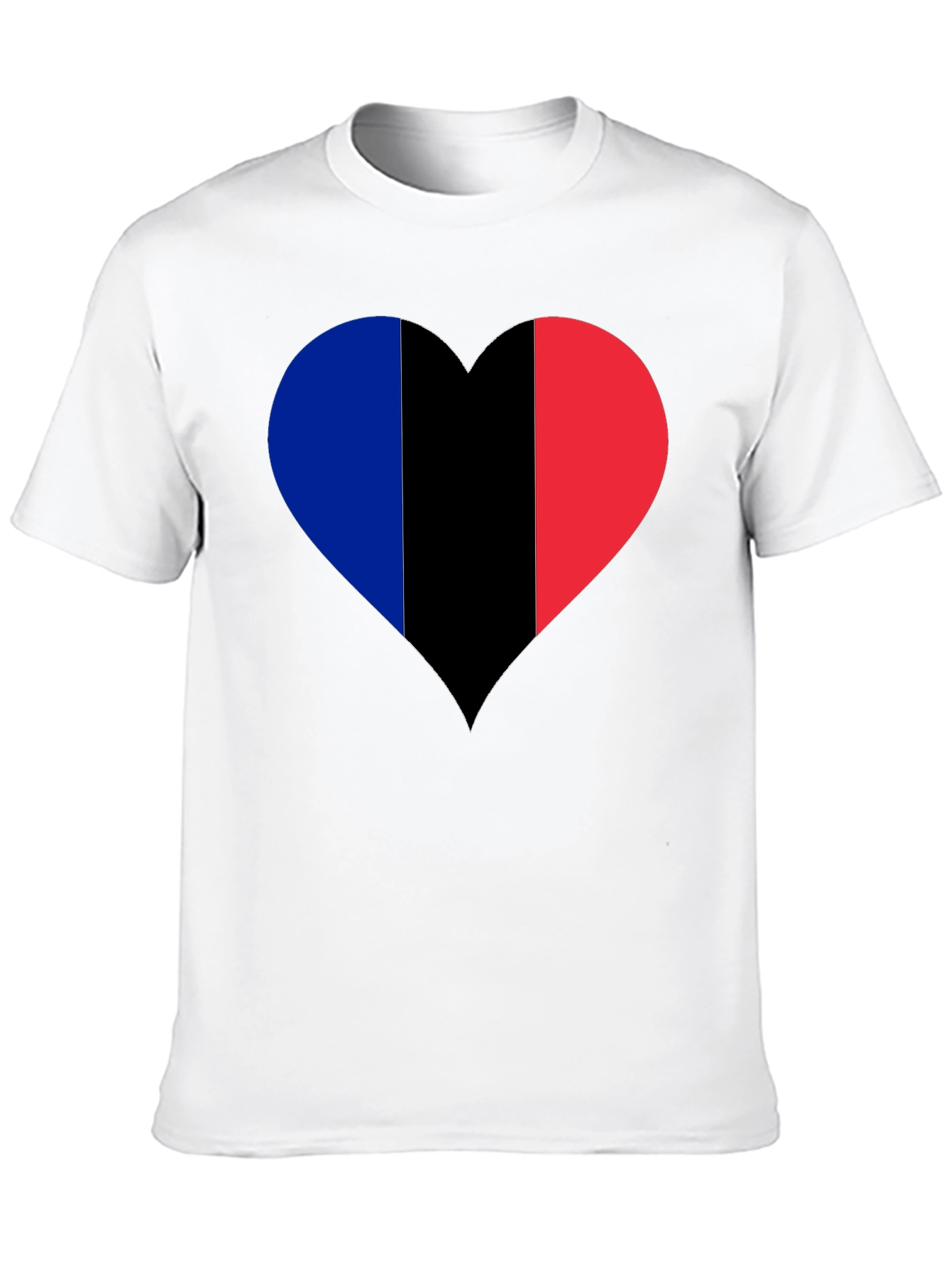 Black French Flag Heart Graphic T-Shirt view 10
