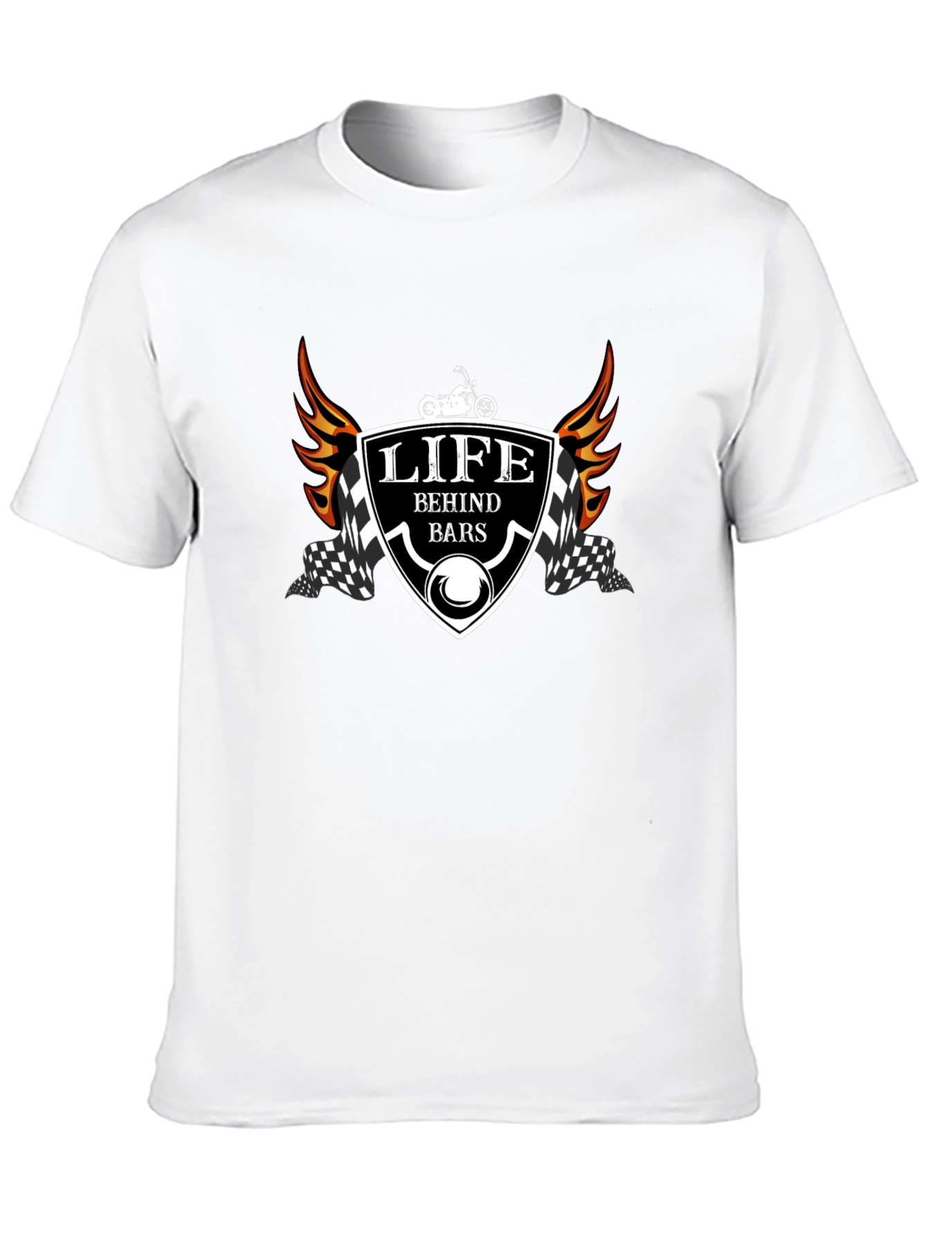 Black Life Behind Bars T-Shirt - Motorcycle Design view 10