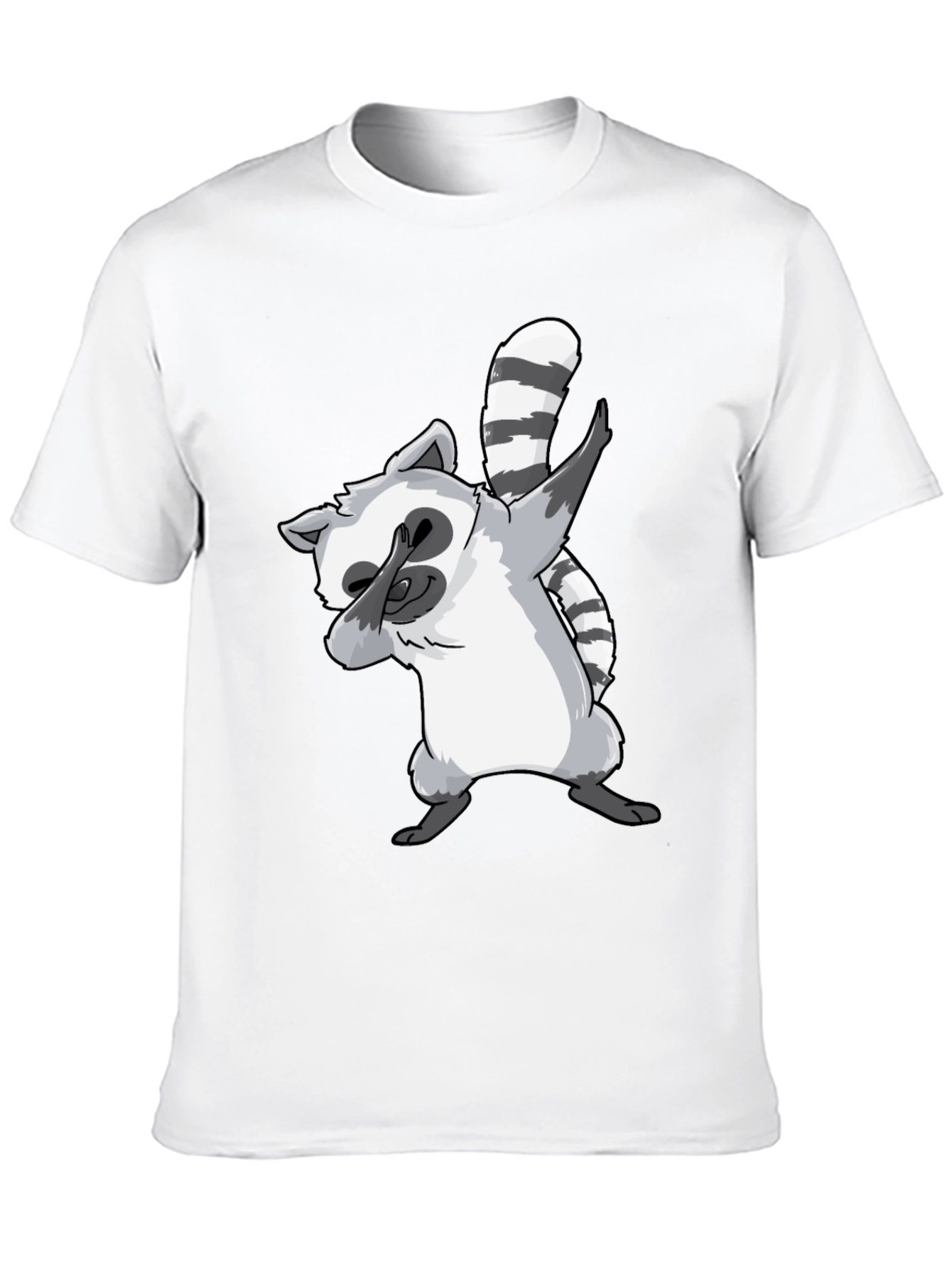 Black Dabbing Raccoon Graphic Tee - Cool & Fun Design view 10
