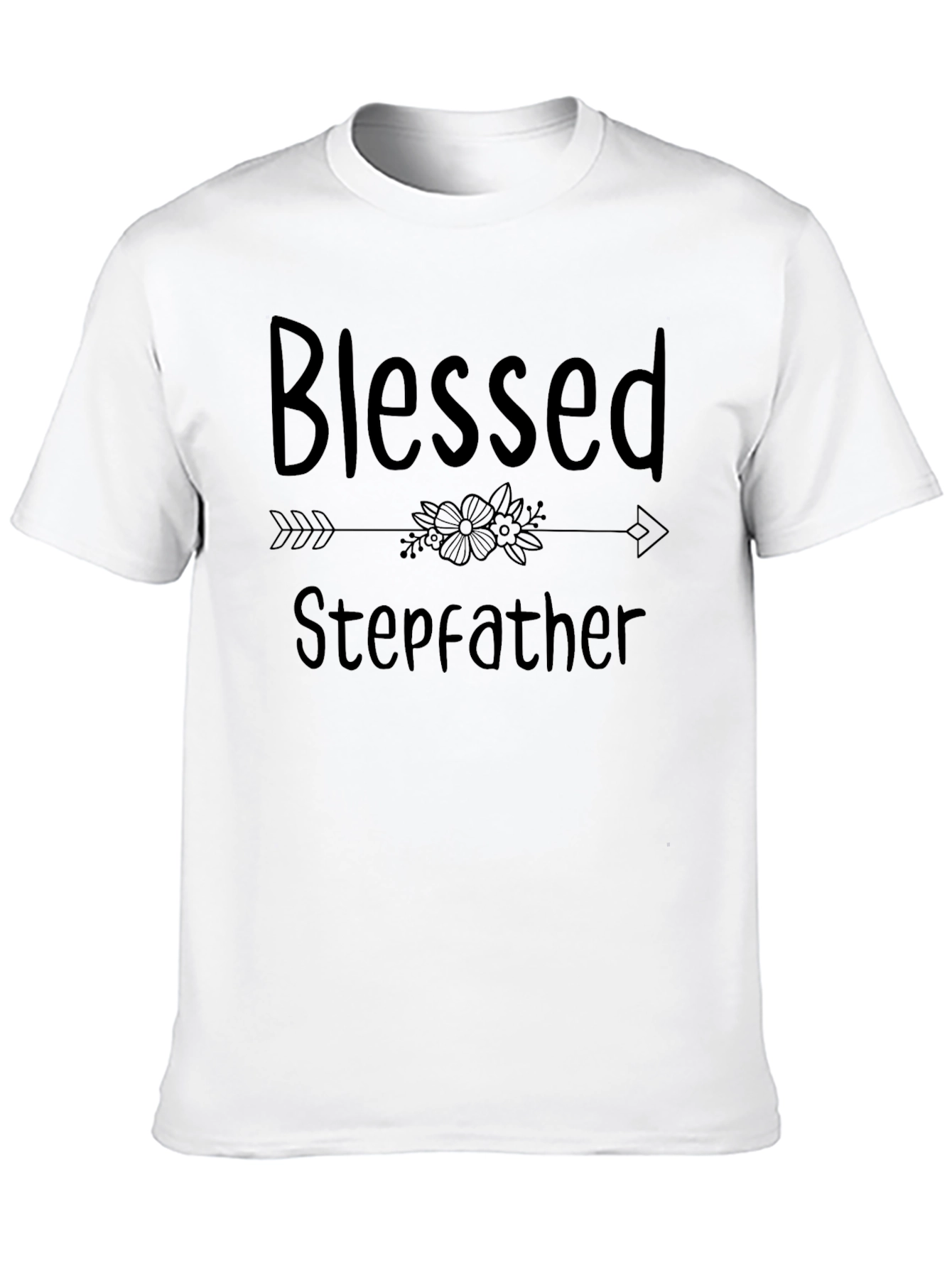 Black Blessed Stepfather T-Shirt - Stylish Family Tee view 10