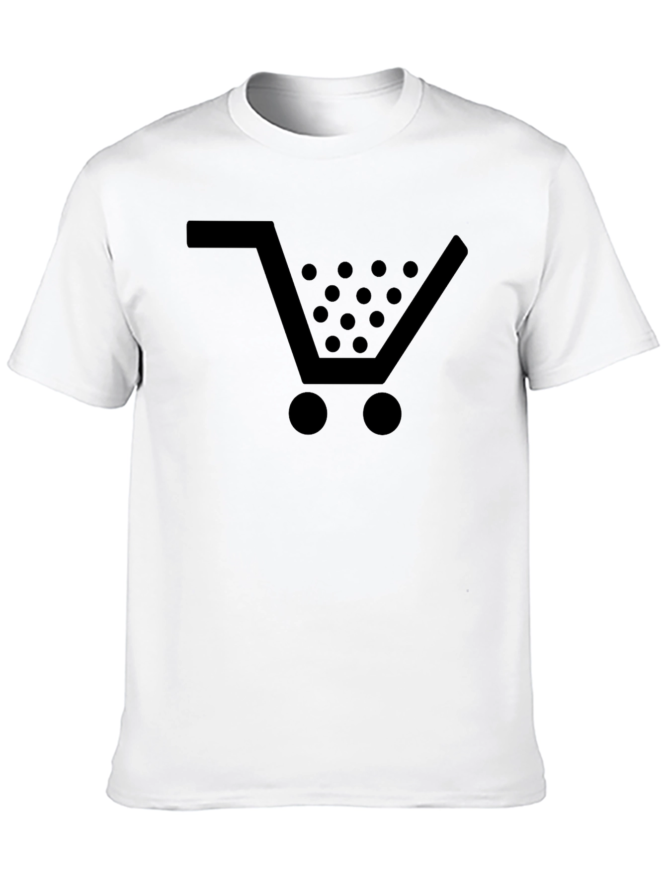 Shopping Cart Graphic Tee - Black Cotton - 10