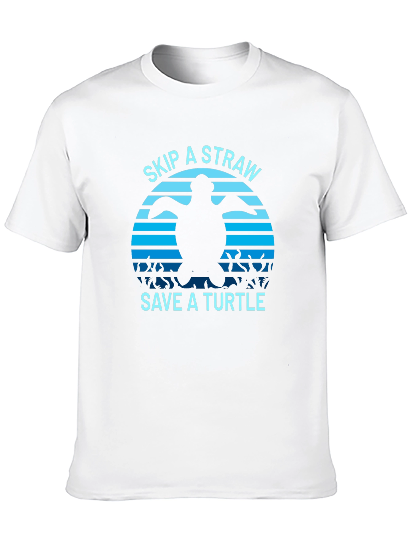 Black Skip a Straw Save a Turtle T-Shirt view 10