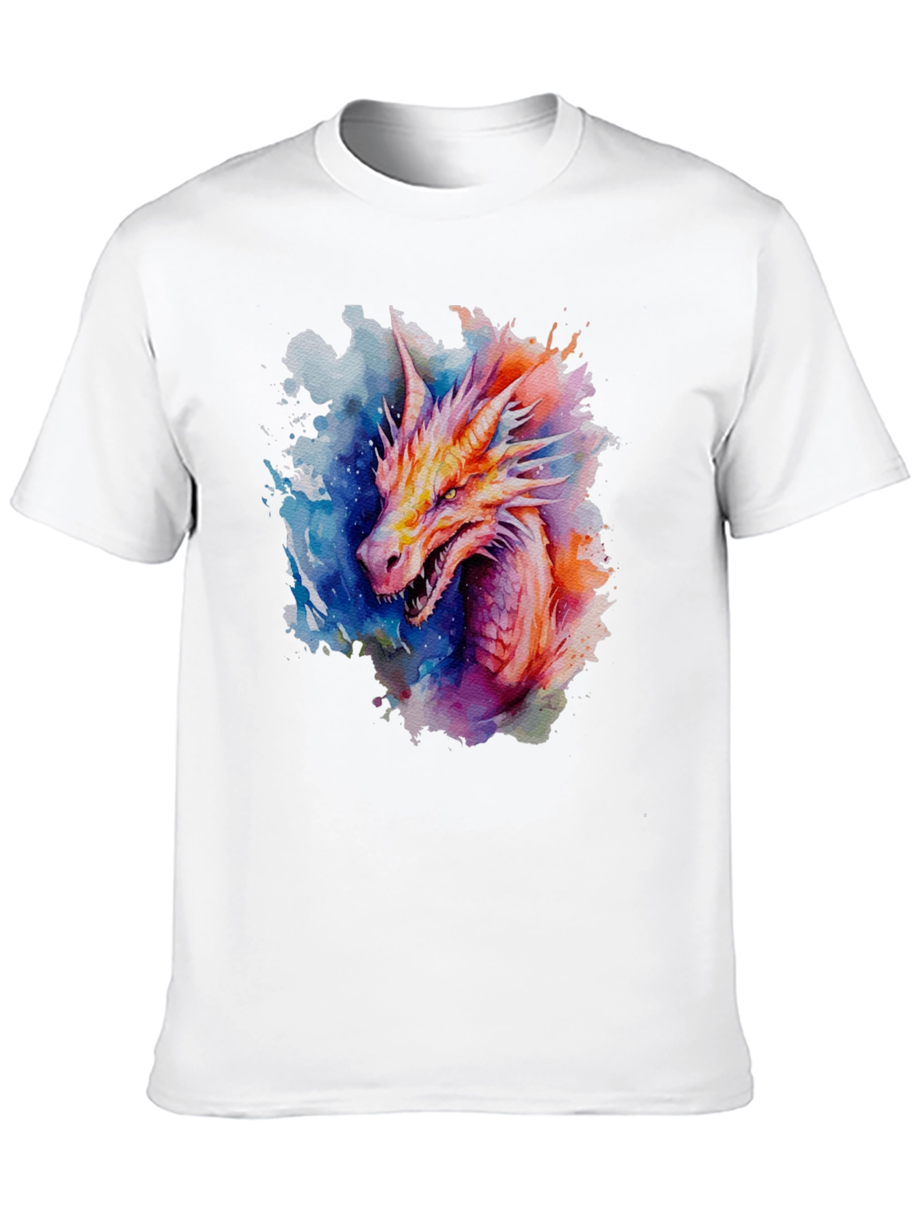Black Watercolor Dragon Graphic Black T-Shirt view 10