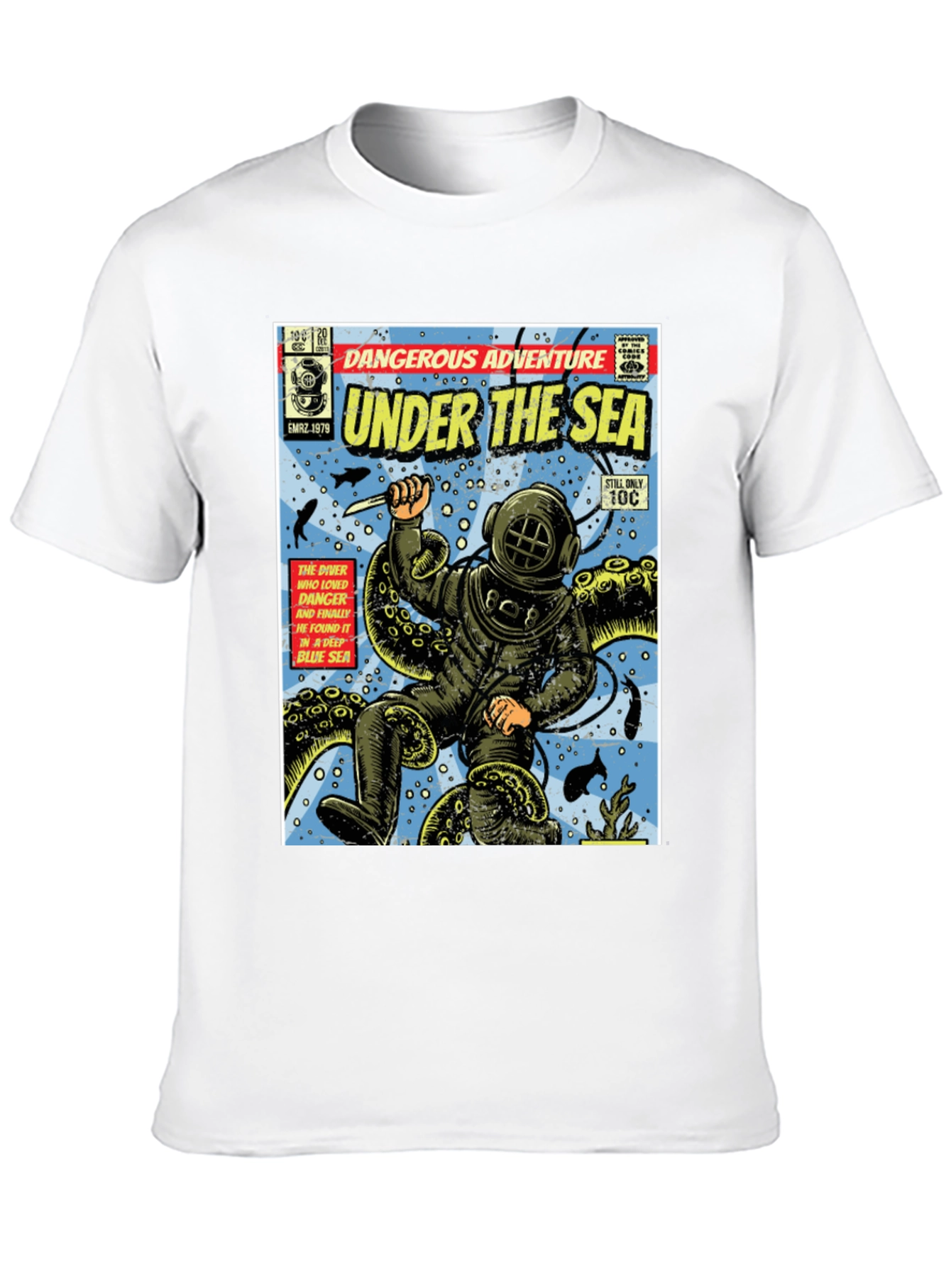 Black Under the Sea Comic Book T-Shirt view 10