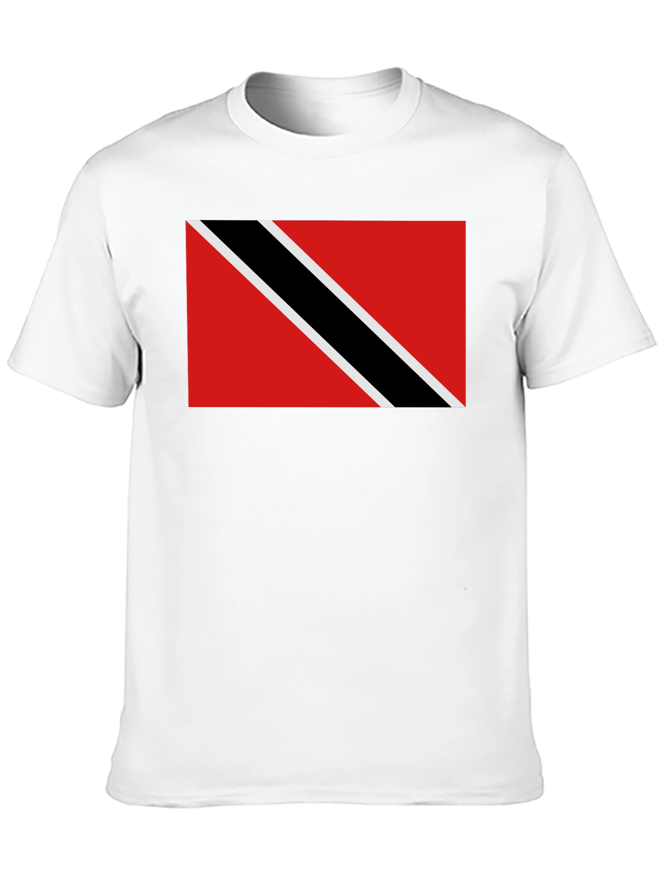 Black Trinidad & Tobago Flag T-Shirt - Black Crew Neck view 10