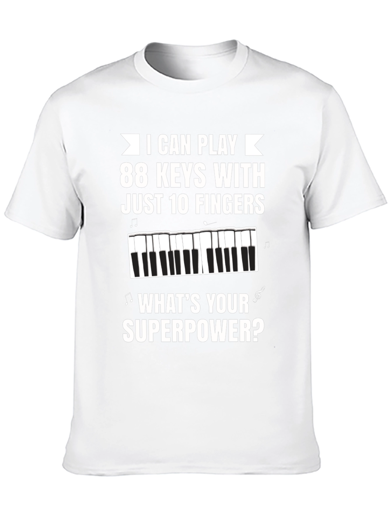Black Funny Piano Player T-Shirt - What's Your Superpower? view 10
