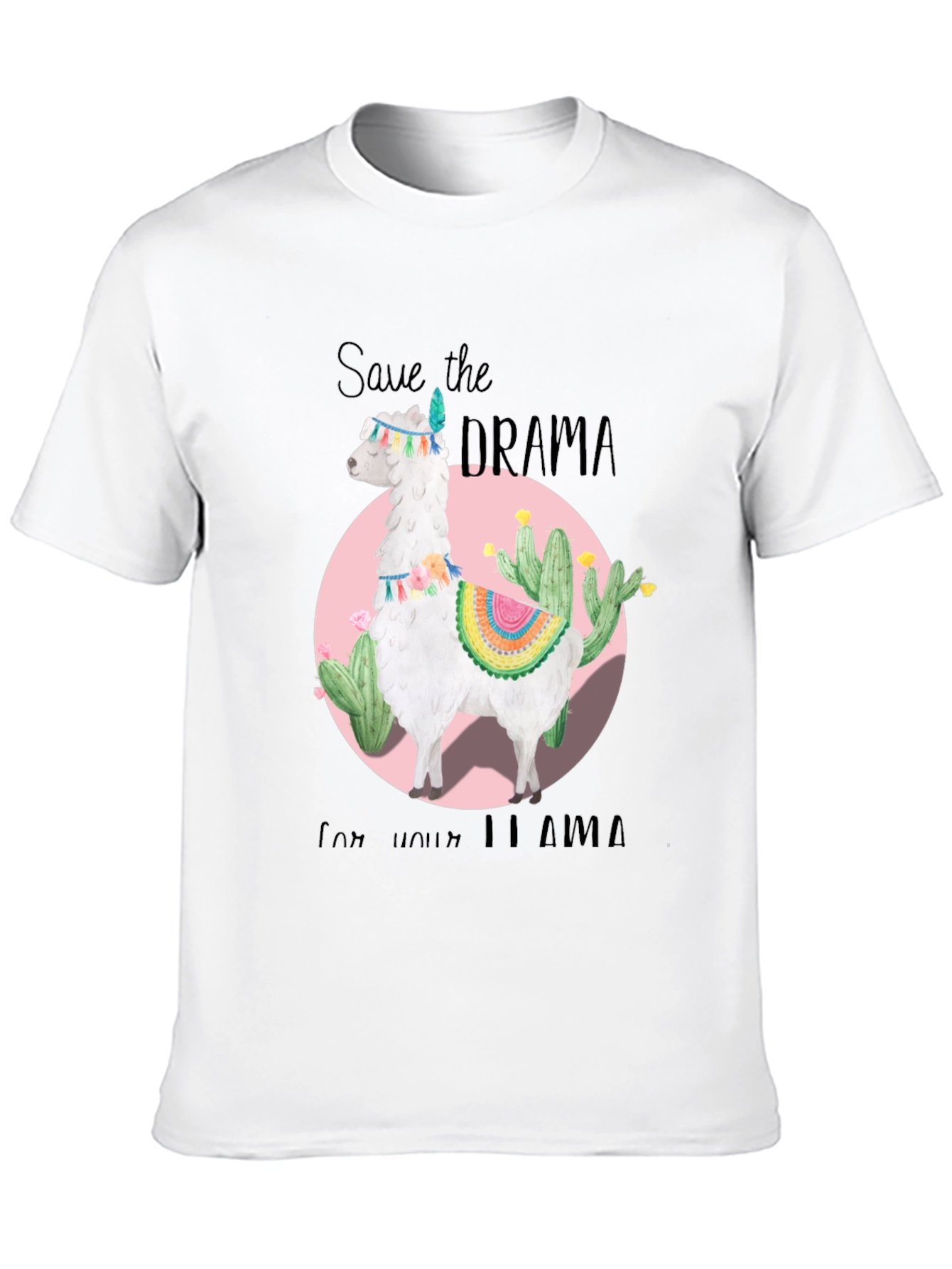 Black Save the Drama for Your Llama Black T-Shirt view 10