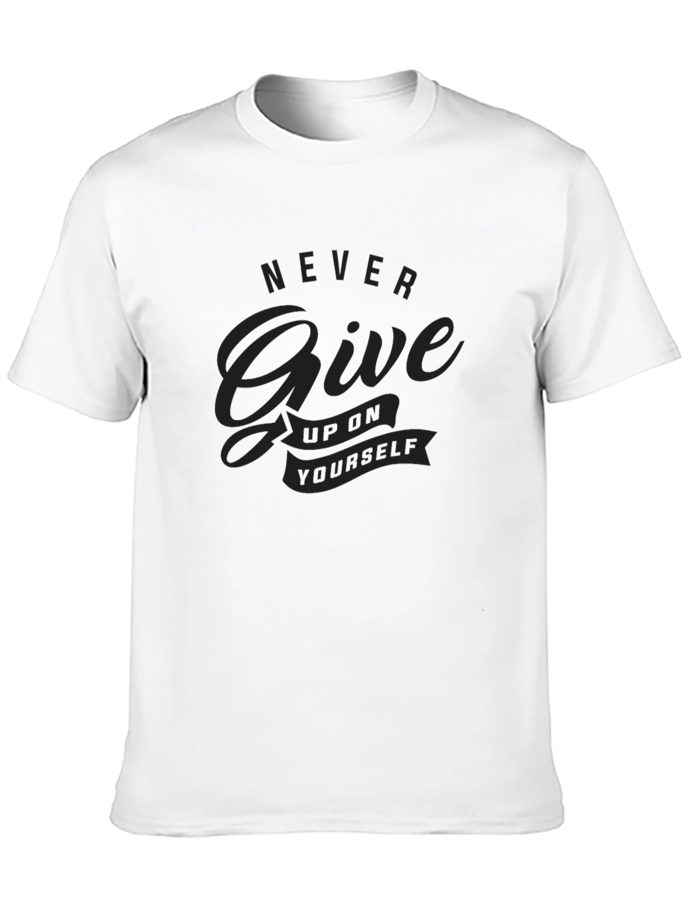 Black Motivational Never Give Up T-Shirt view 10
