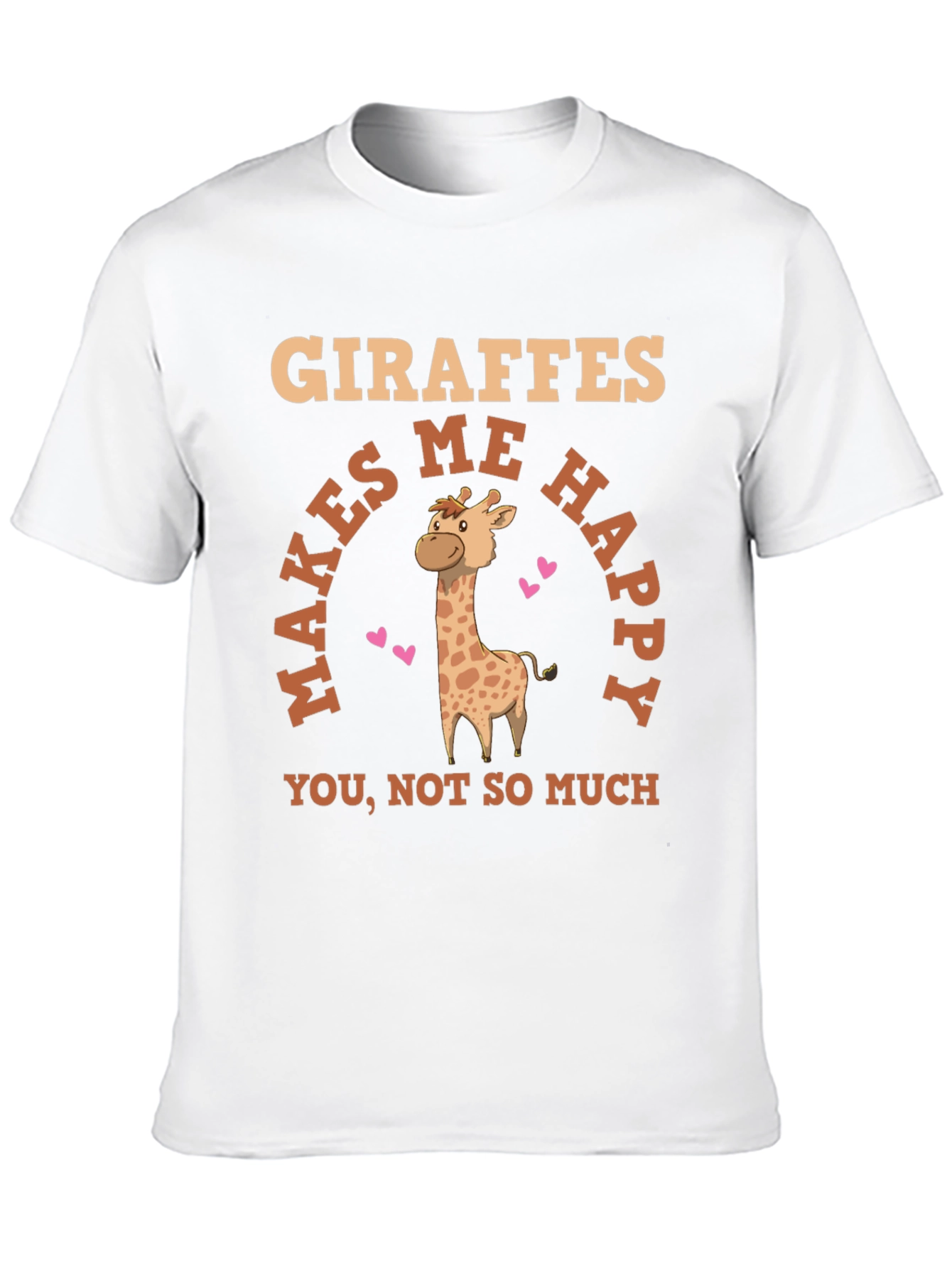Black Giraffe Makes Me Happy Graphic T-Shirt view 10