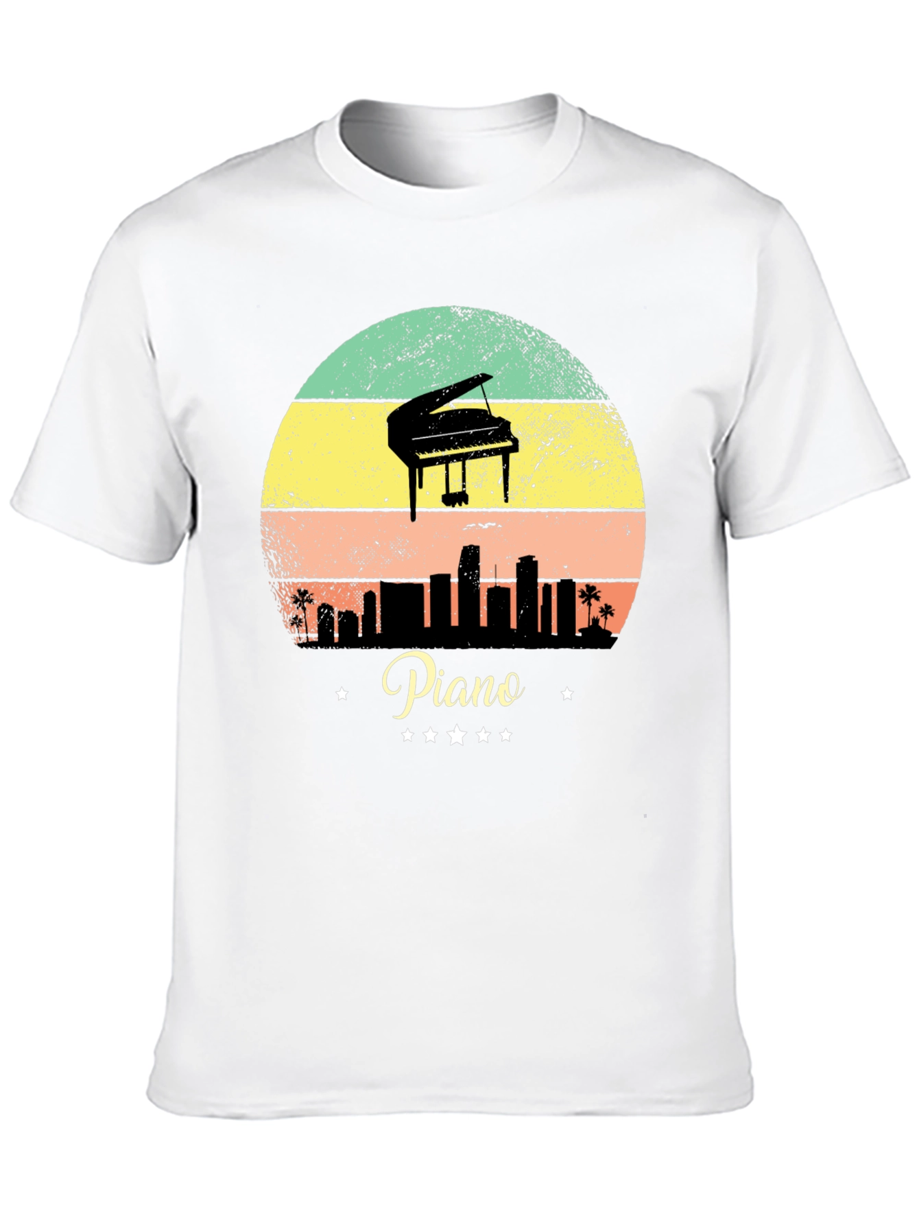 Black Piano Sunset T-Shirt - Musician Apparel view 10